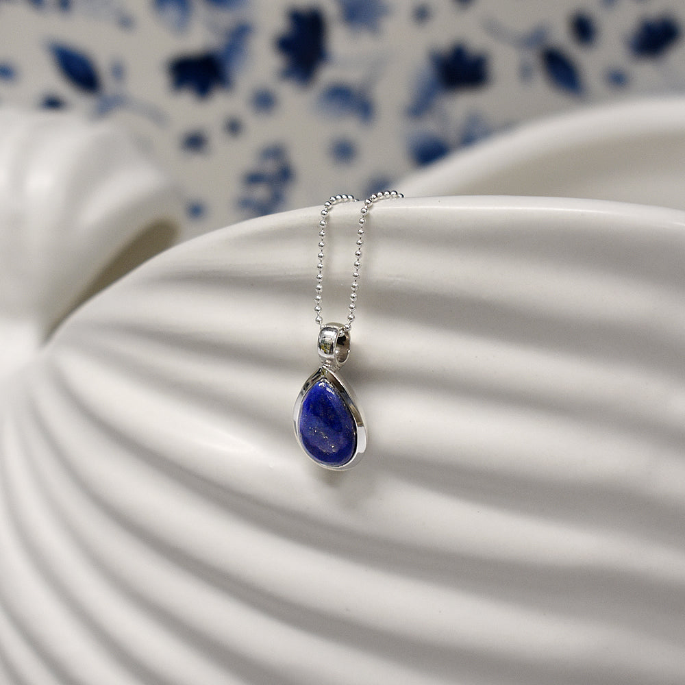 Samira fixed bale teardrop lapis lazuli pendant