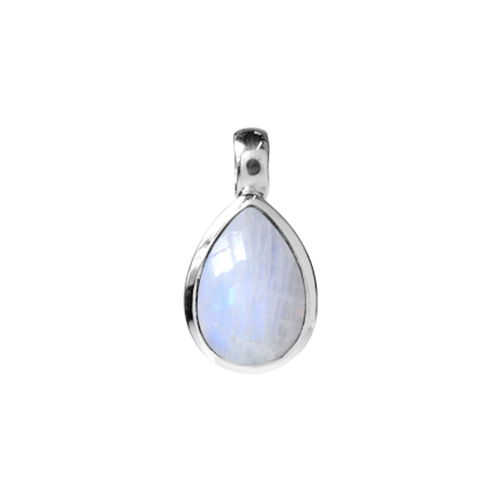Samira fixed bale teardrop rainbow moonstone pendant