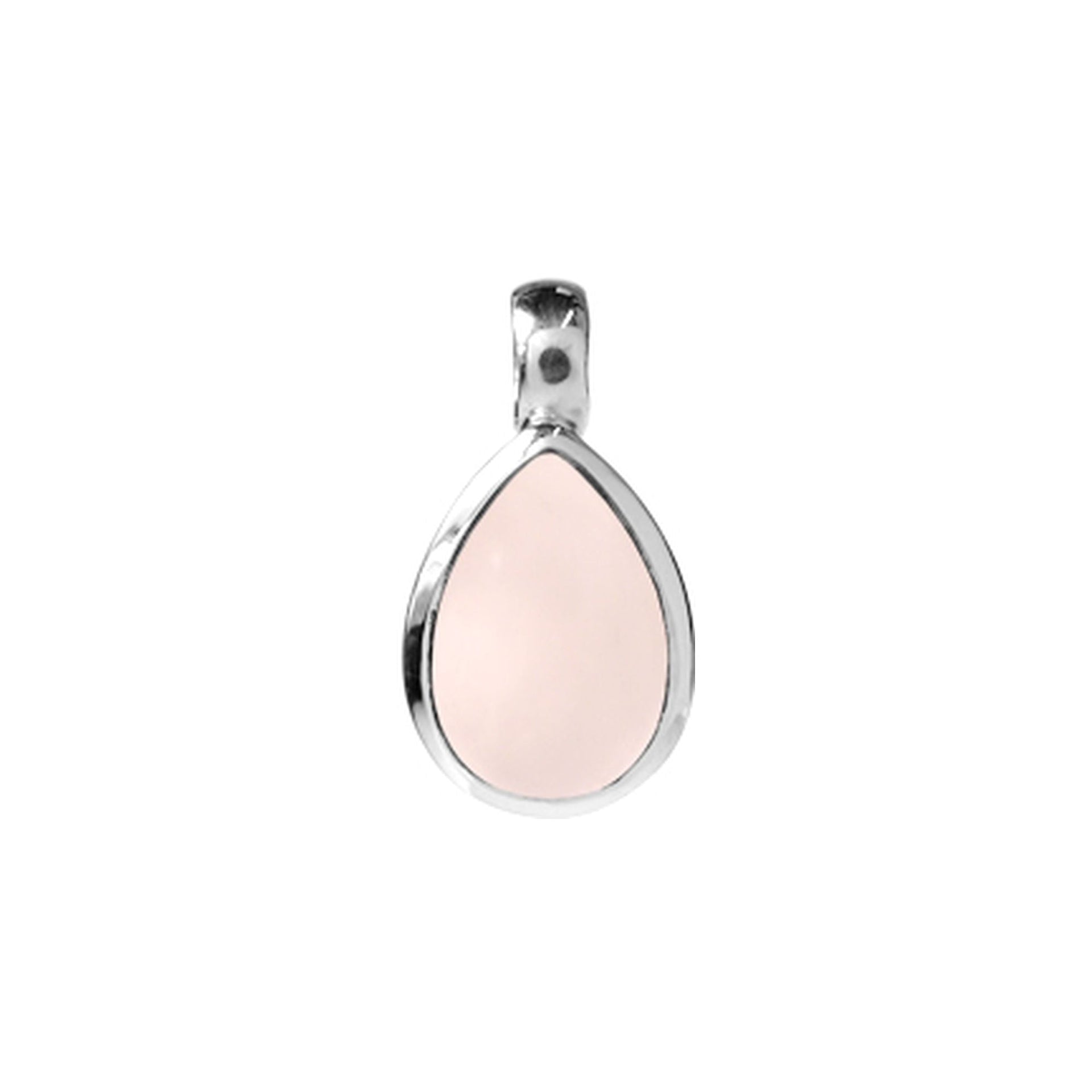 Samira fixed bale teardrop rose quartz pendant