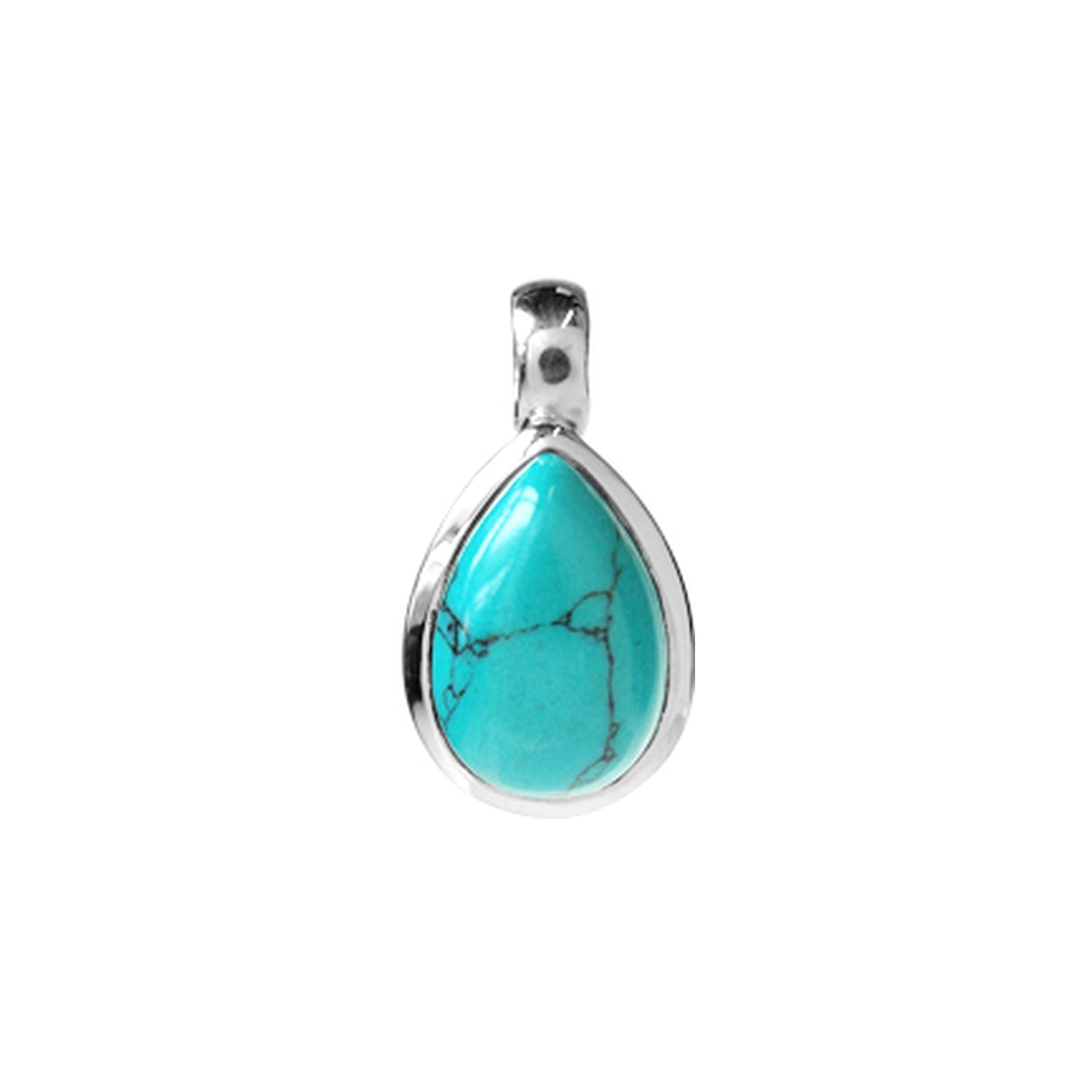 Samira fixed bale teardrop turquoise pendant