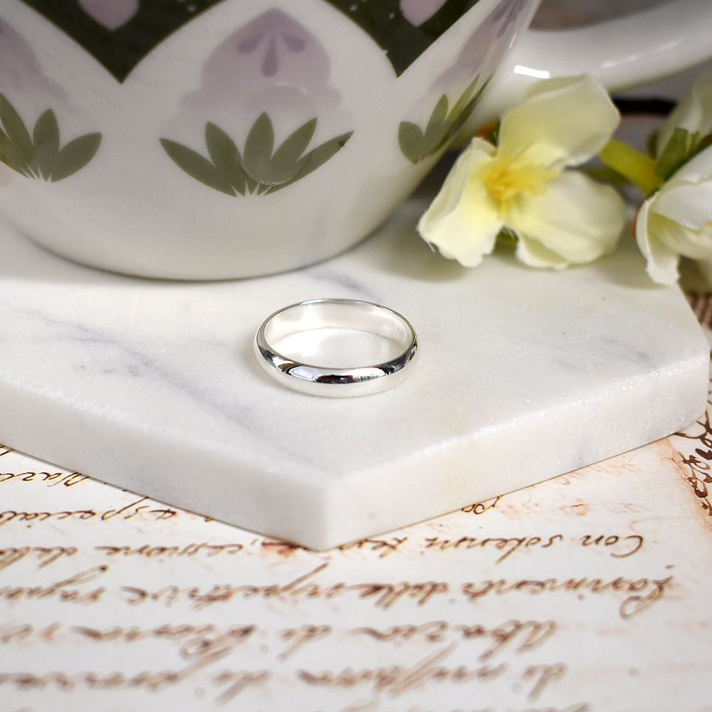 Bria half round wedding band ring