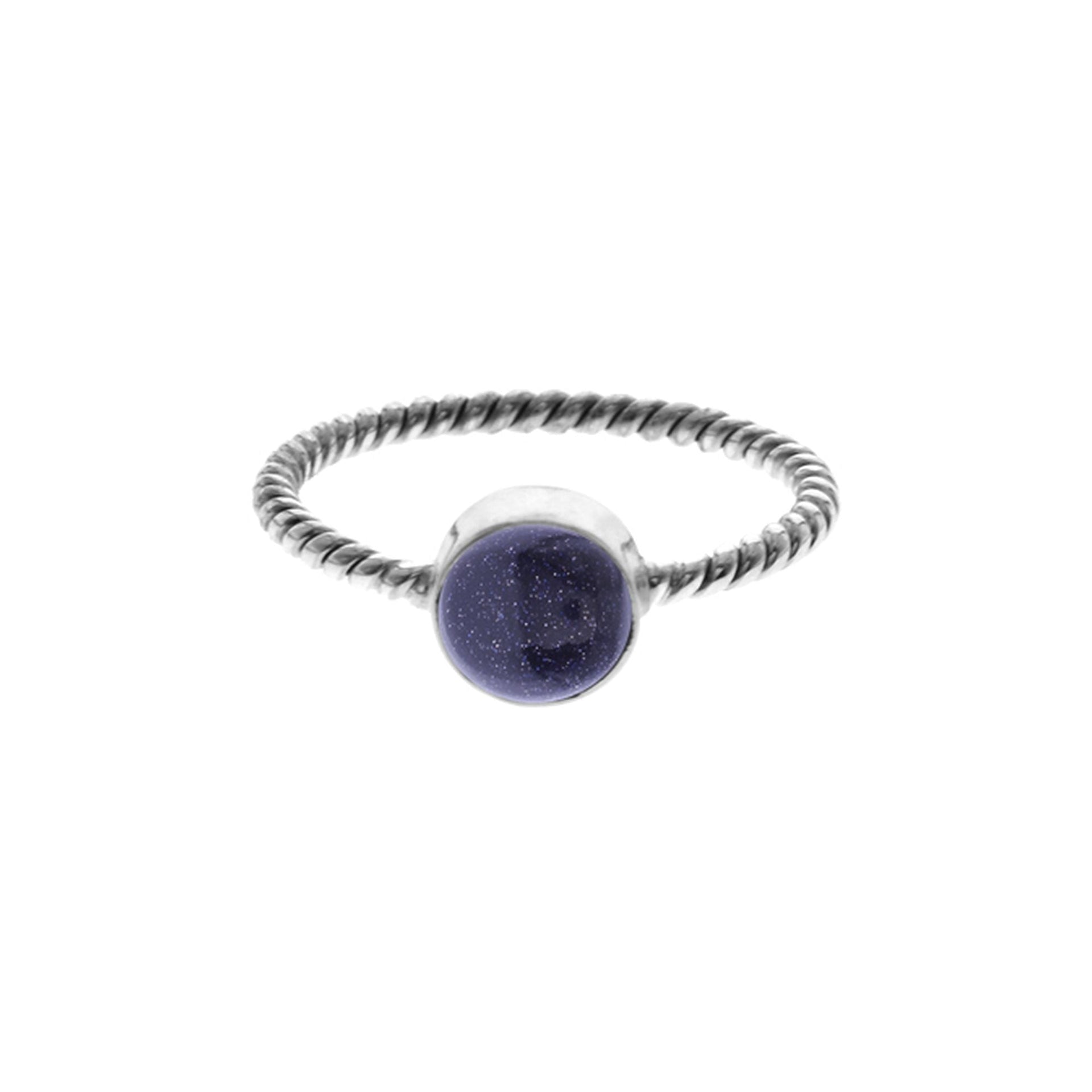 Catalina blue goldstone rope band ring