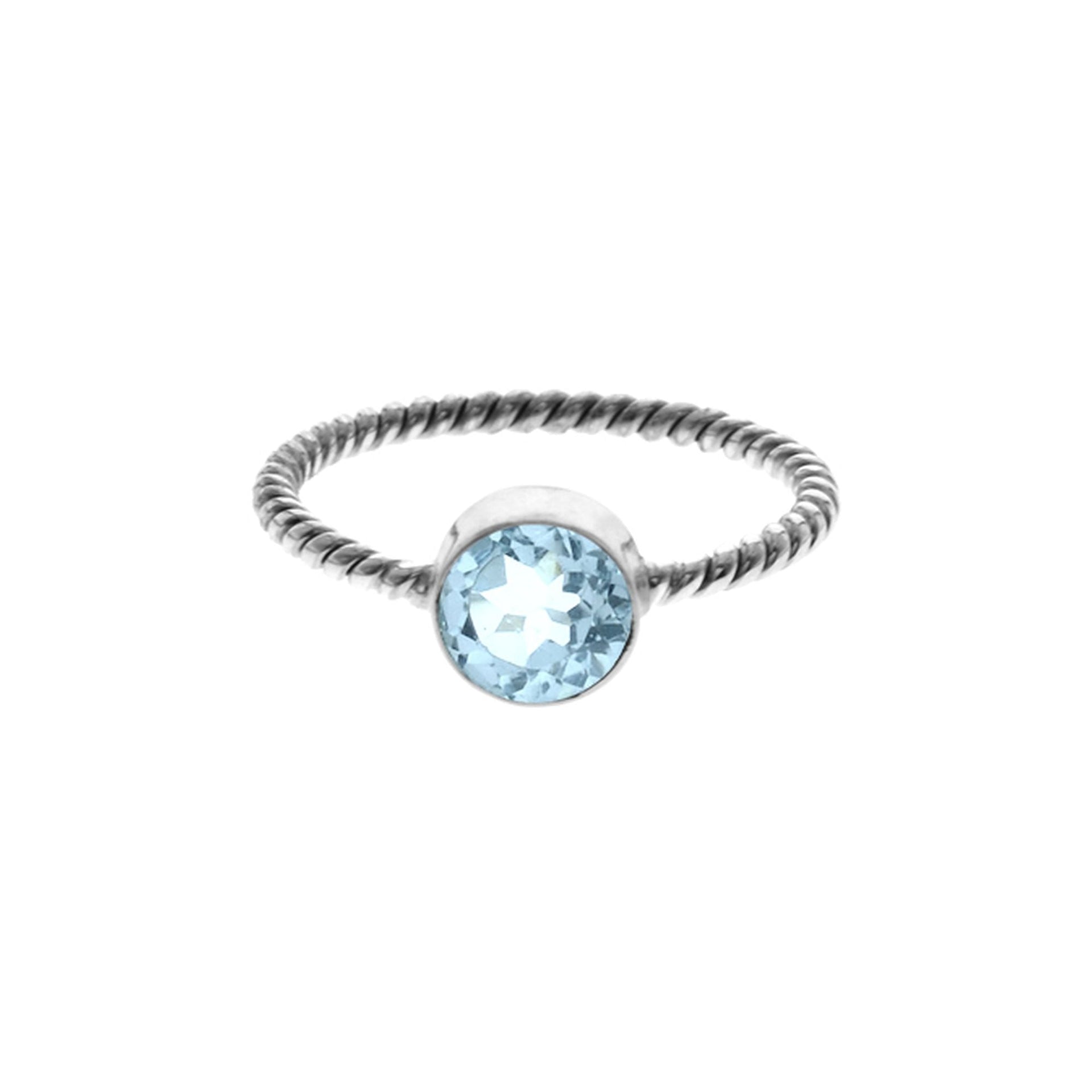 Catalina blue topaz rope band ring