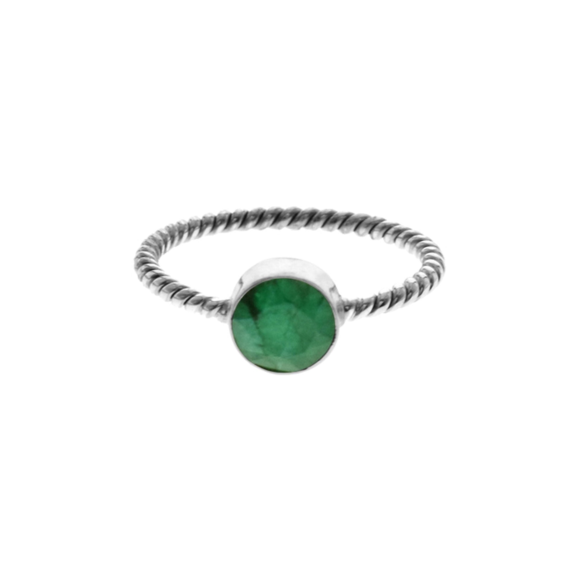 Catalina emerald quartz rope band ring