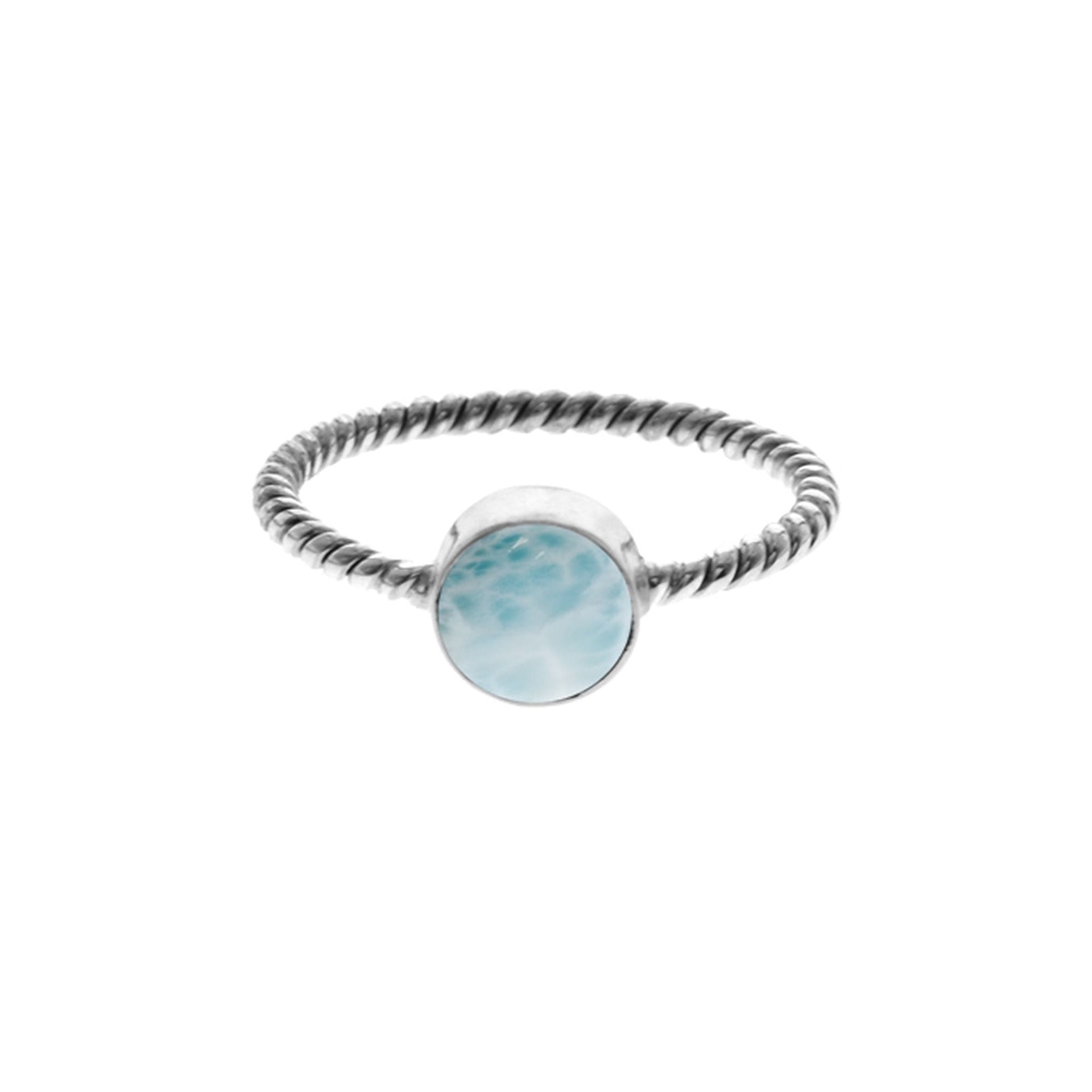 Catalina larimar rope band ring