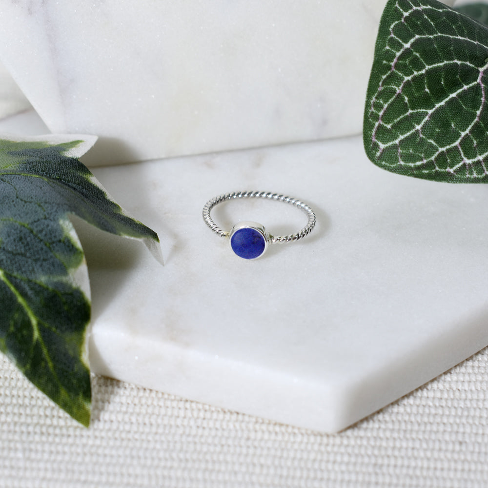 Catalina lapis lazuli rope band ring