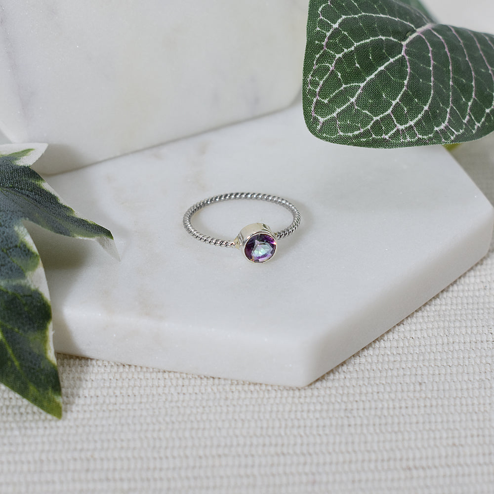 Catalina mystic topaz rope band ring