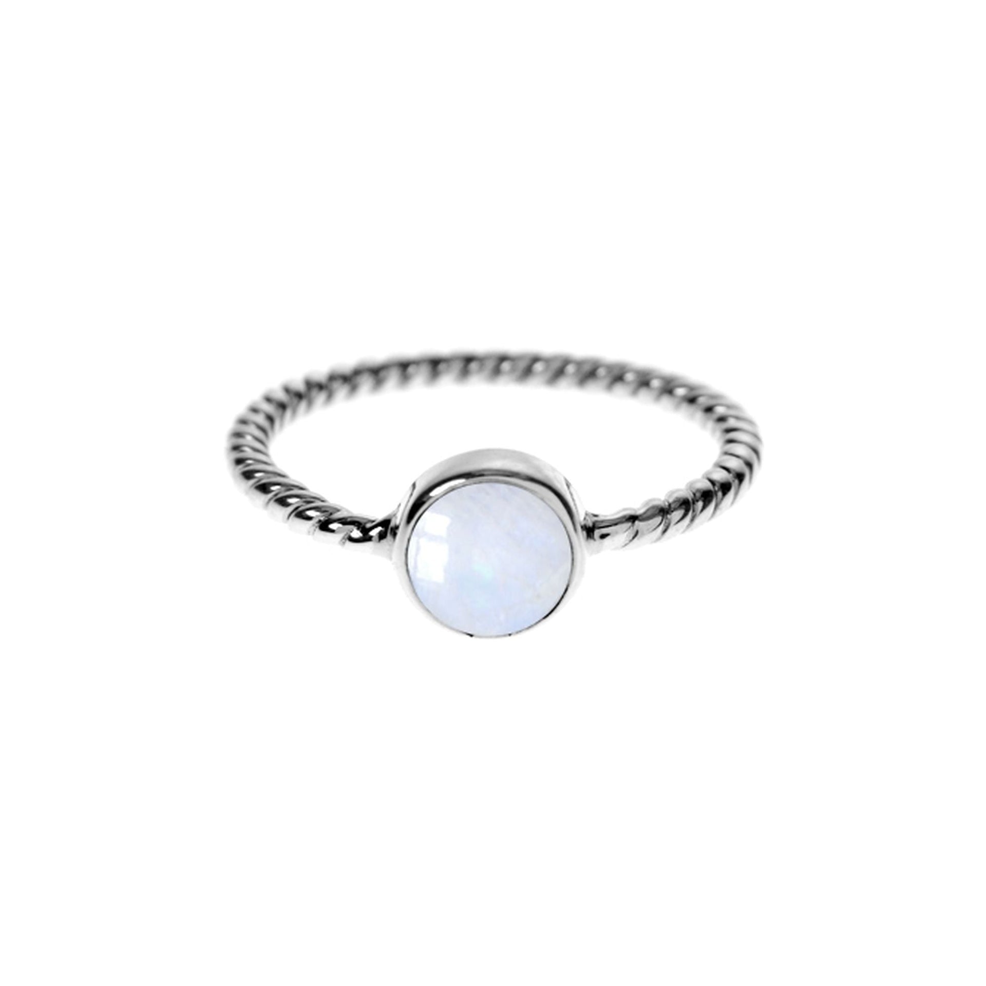 Catalina rainbow moonstone rope band ring