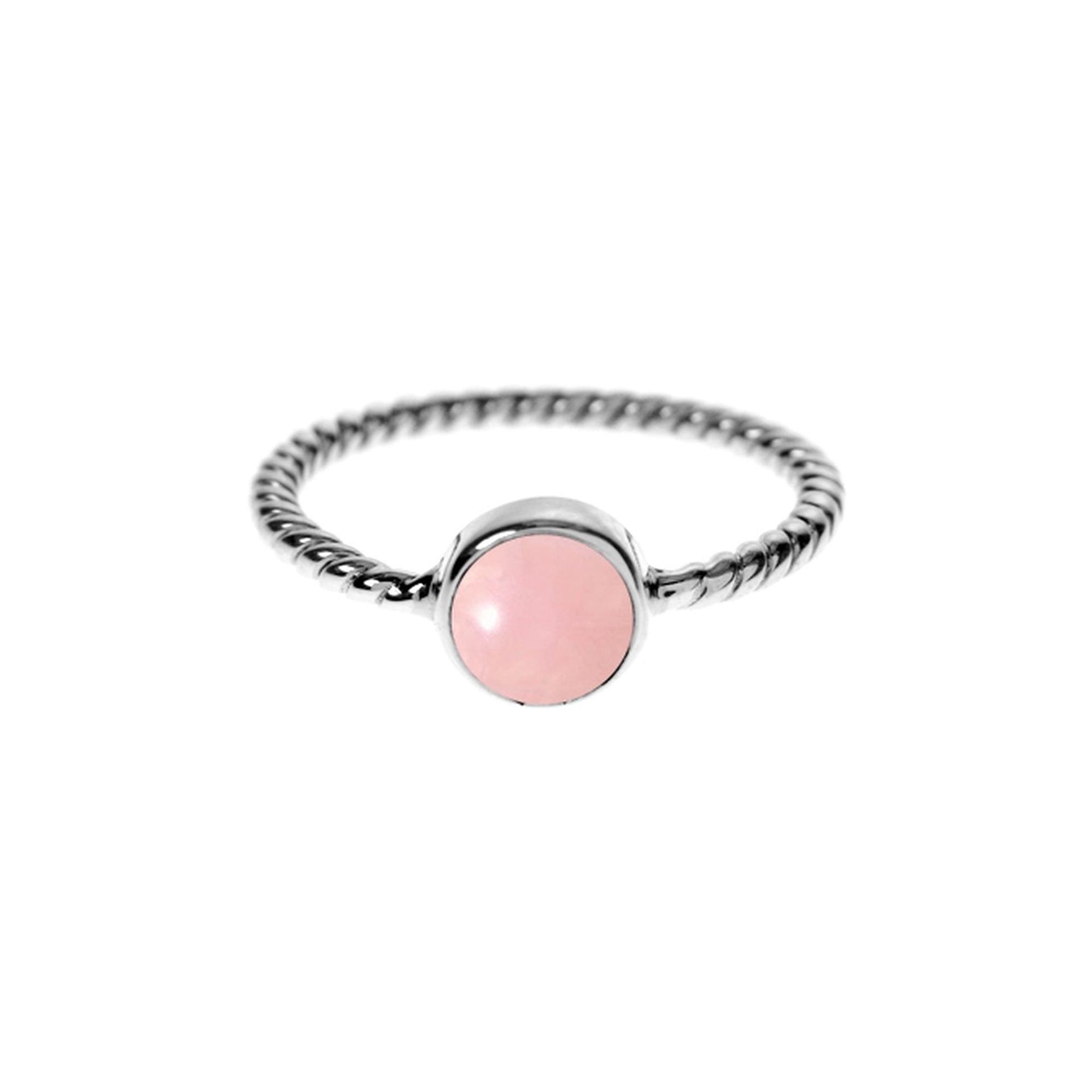 Catalina rose quartz rope band ring