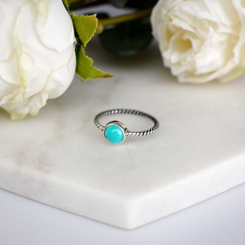 Catalina turquoise rope band ring