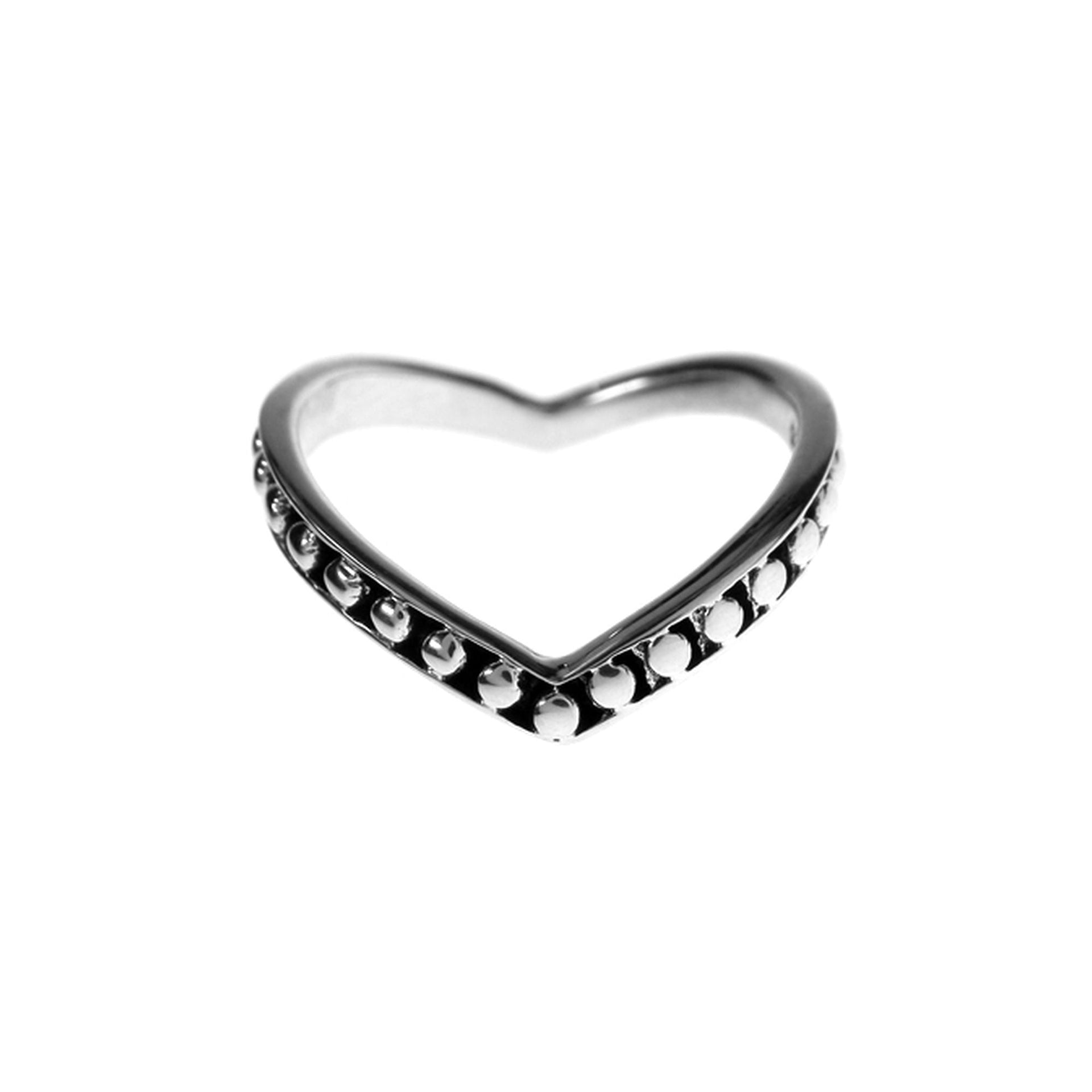 Isla studded wishbone ring