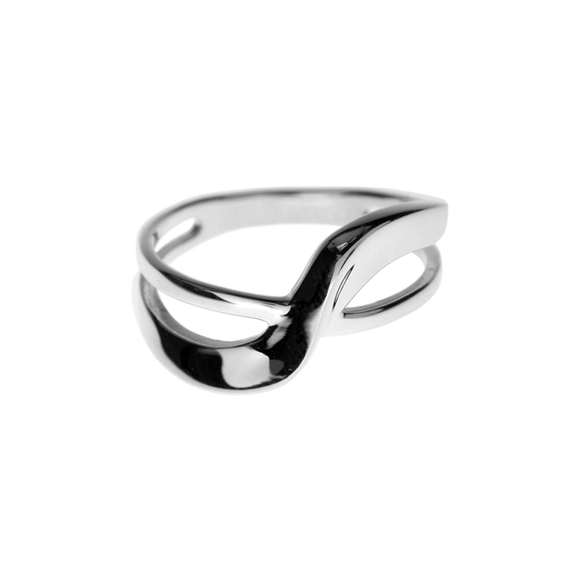 Joanna split band wavy crossover ring