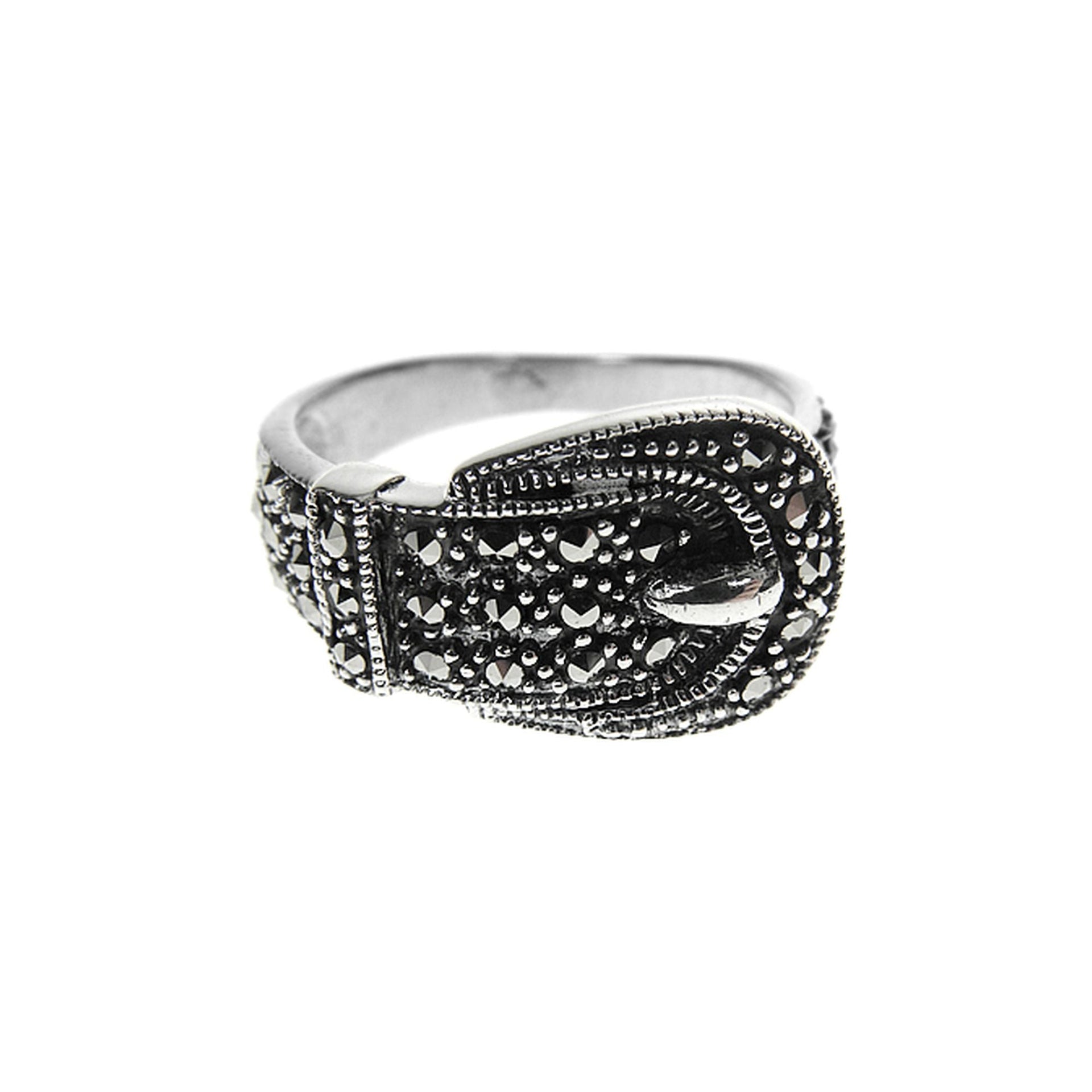 Marcasite buckle ring