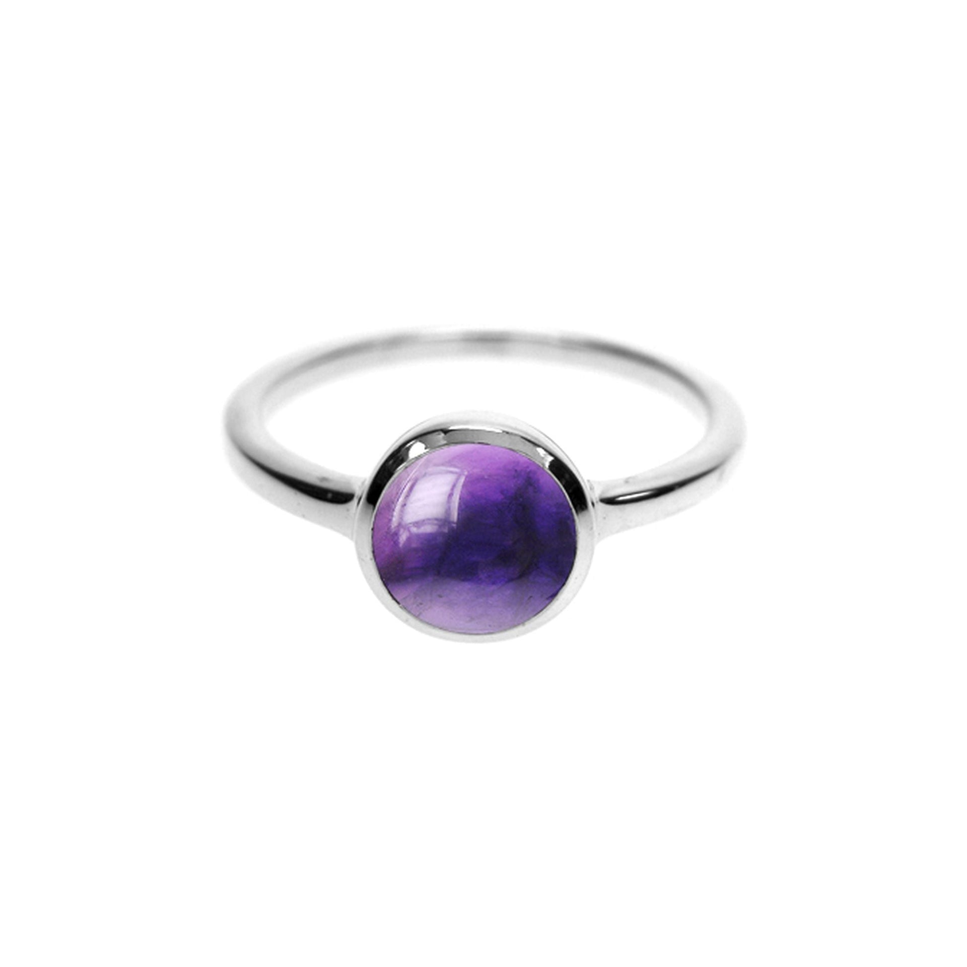 Bridget simple round amethyst ring