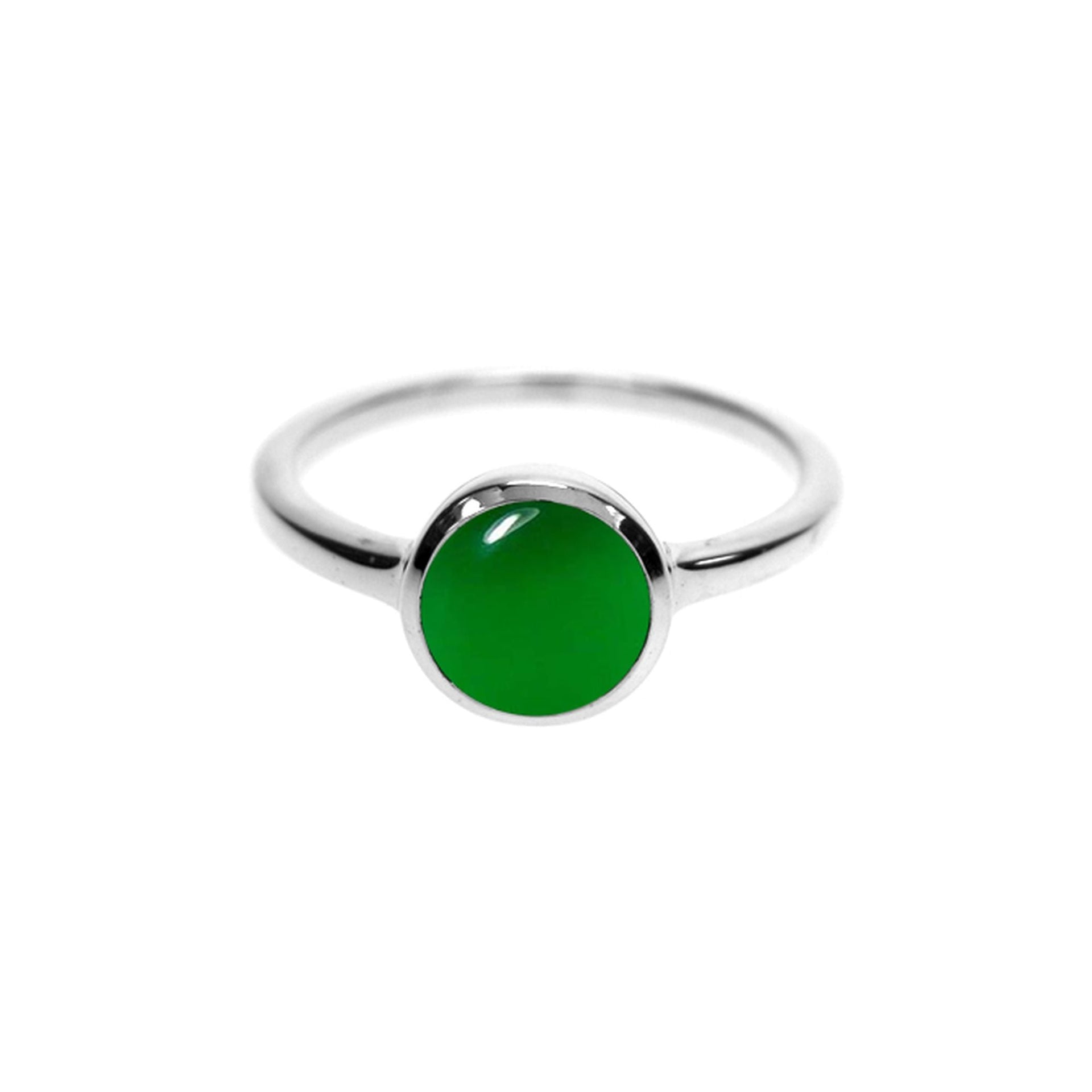 Bridget simple round green agate ring