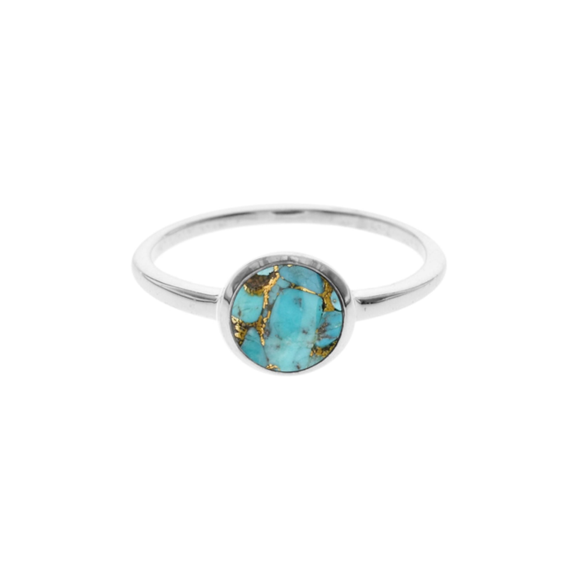 Bridget simple round blue mohave ring