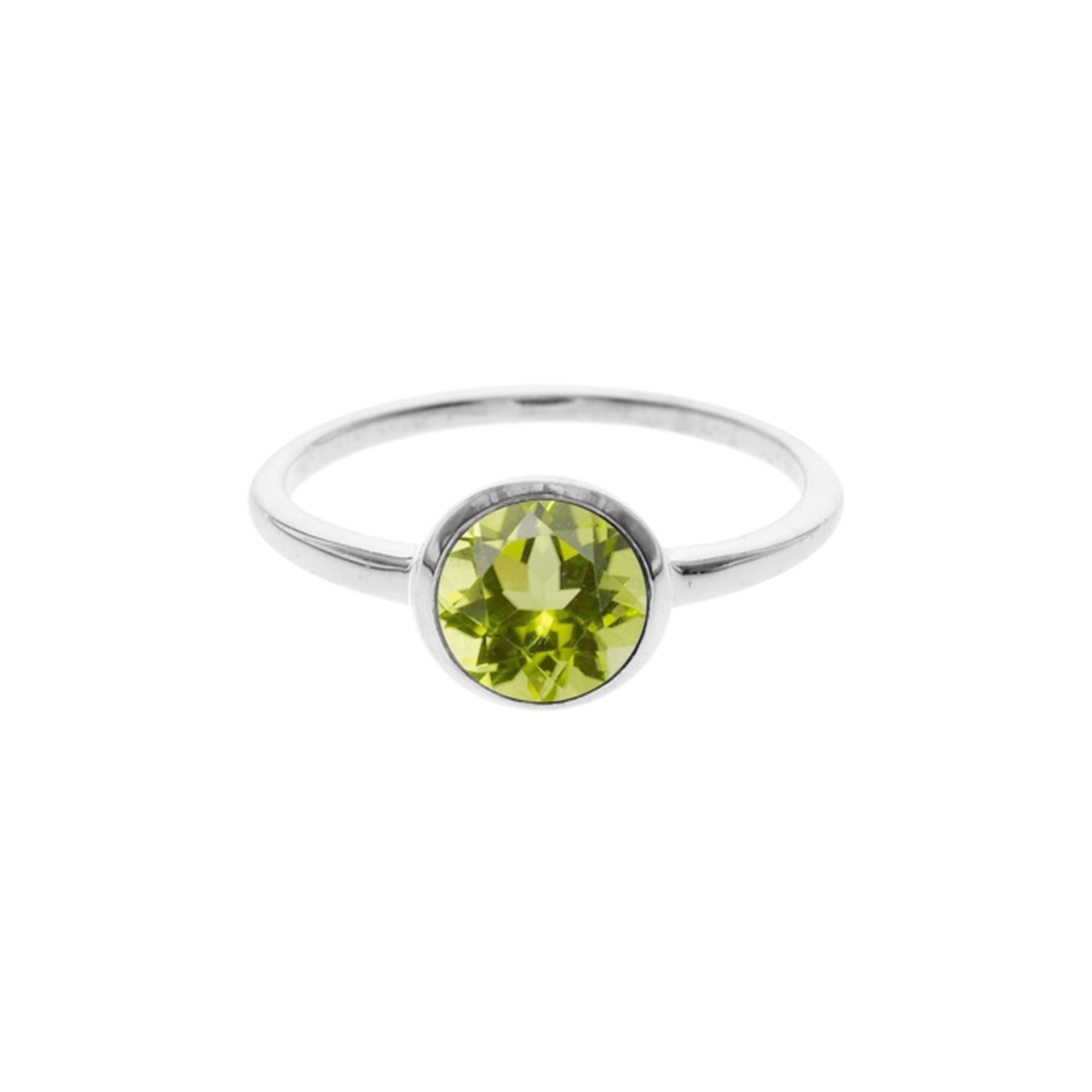 Bridget simple round peridot facet ring