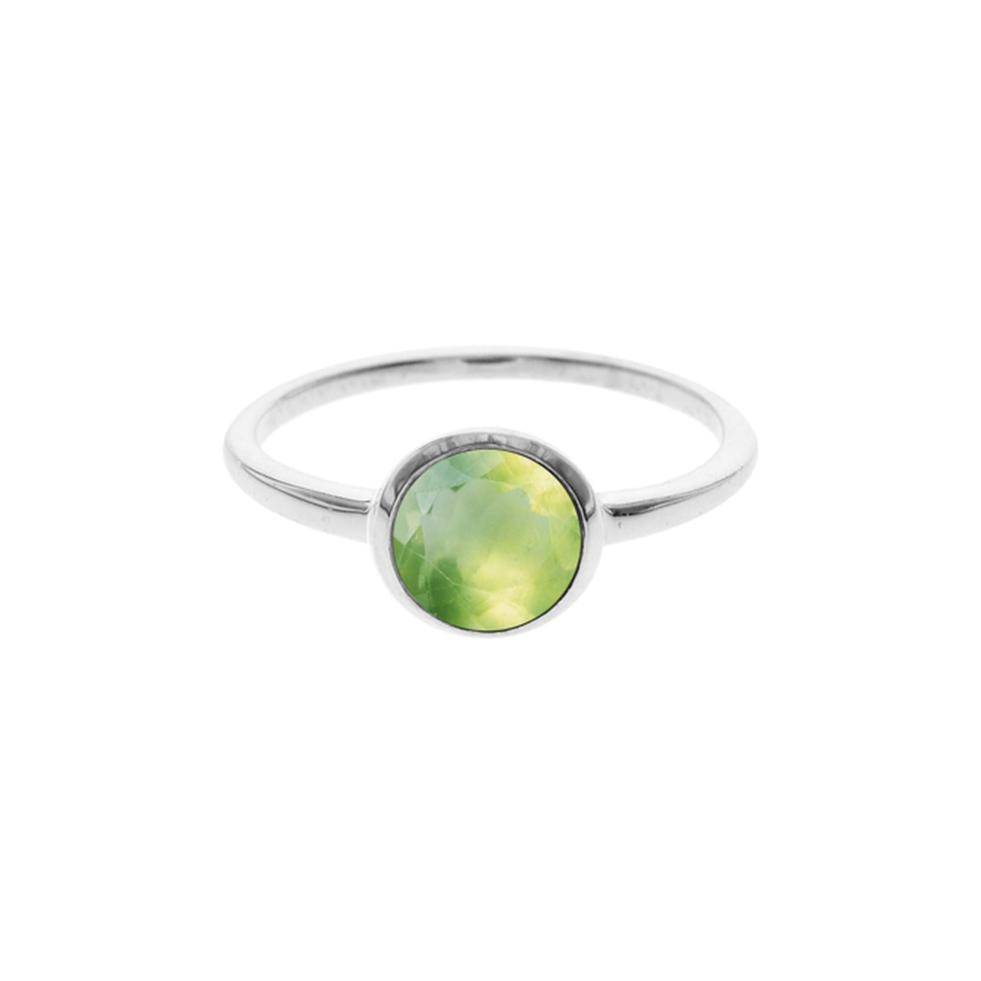 Bridget simple round prehnite ring