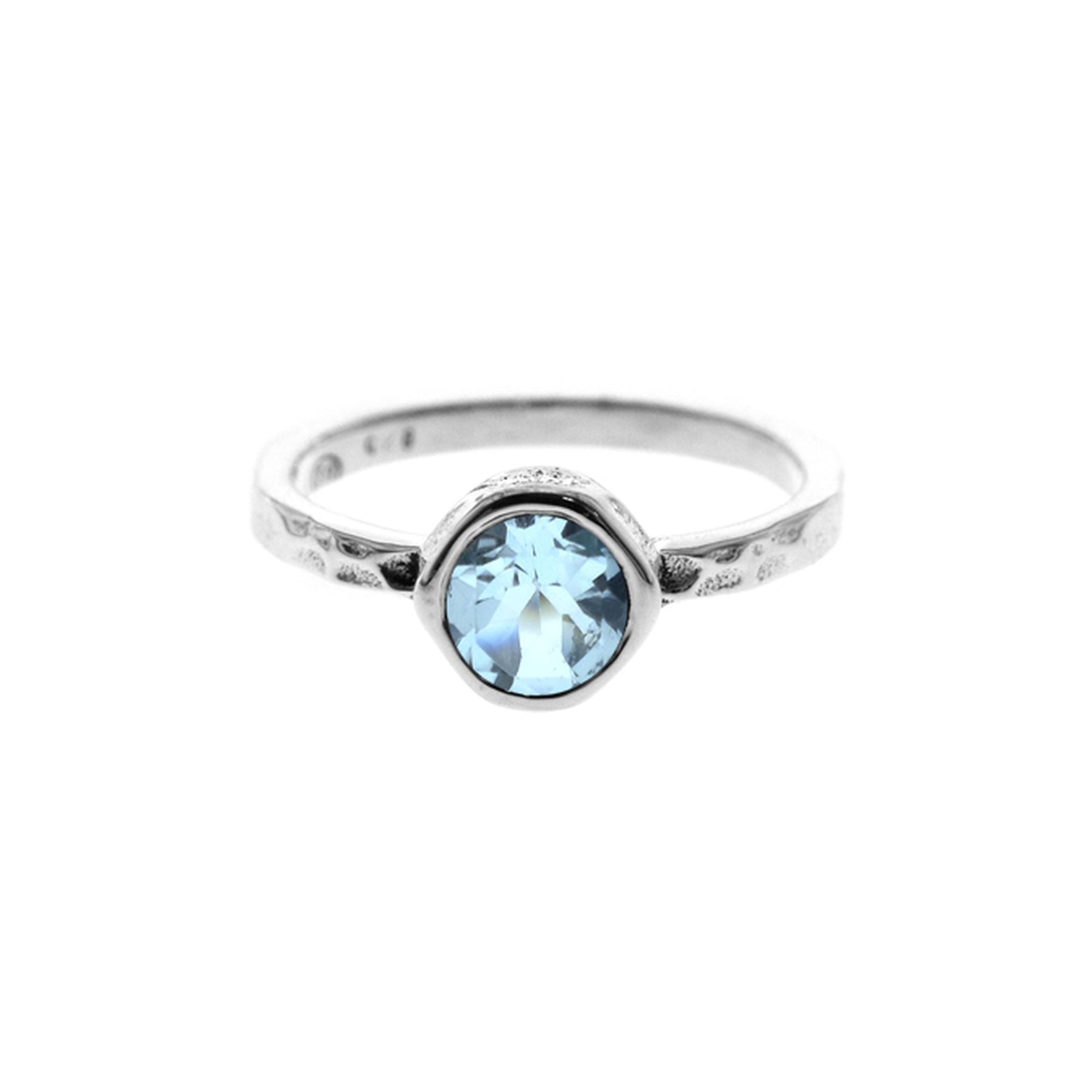 Lexi round blue topaz ring