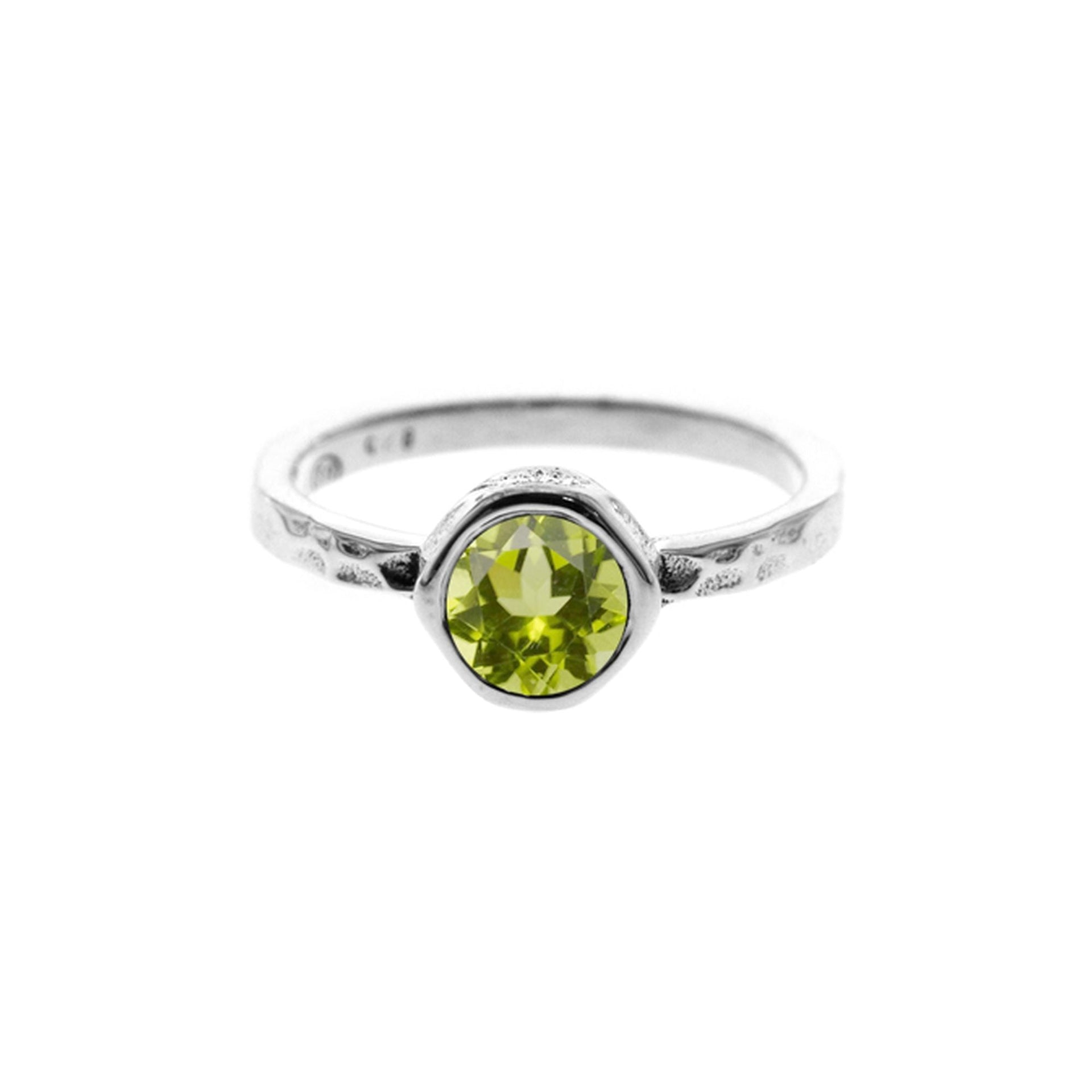 Lexi round peridot facet ring