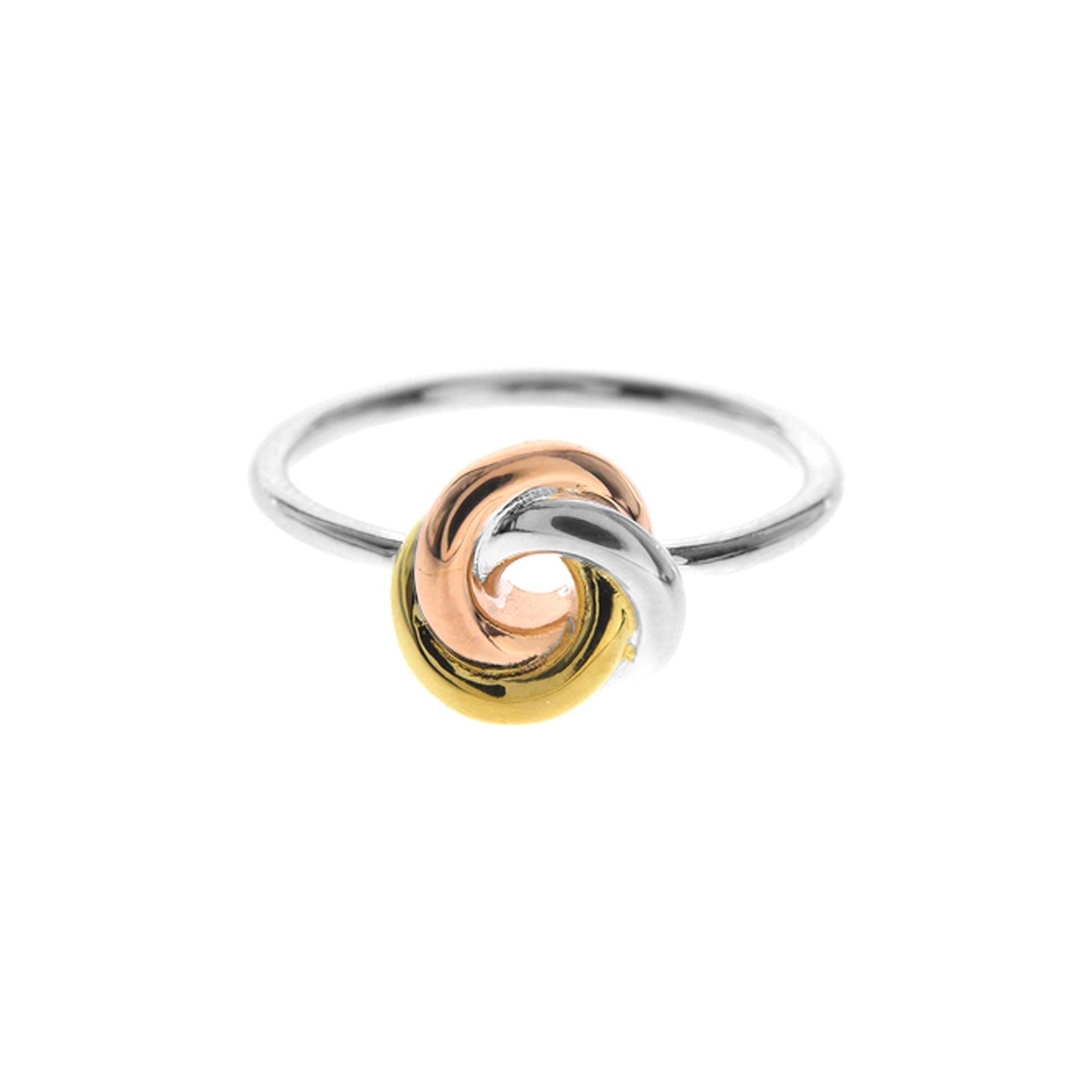 Ring with 3 gold plated entwined circles