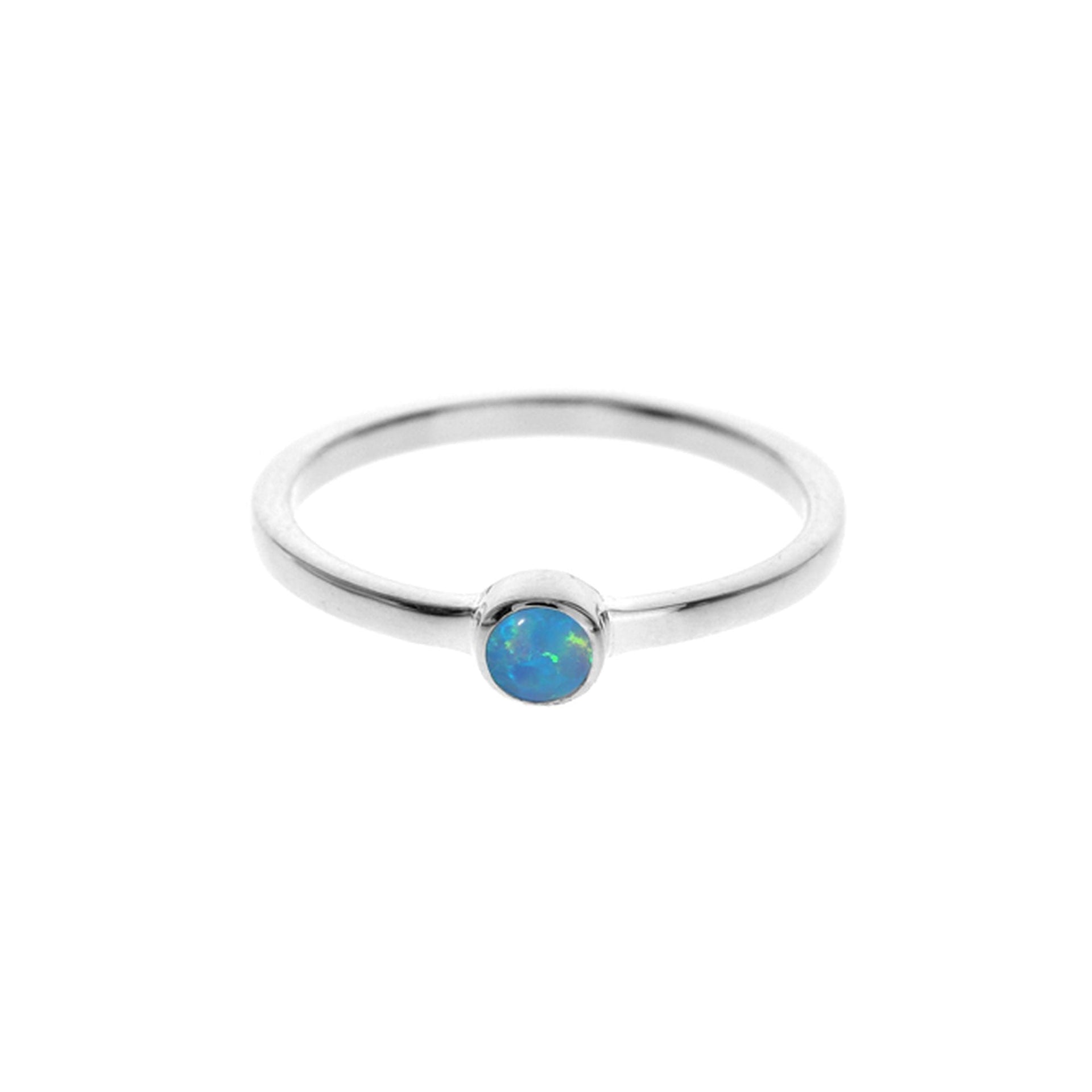 Angelica blue opalique solitaire ring
