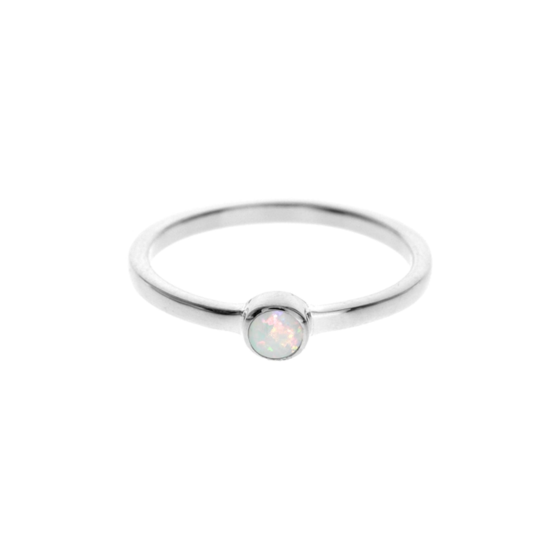 Angelica white opalique solitaire ring