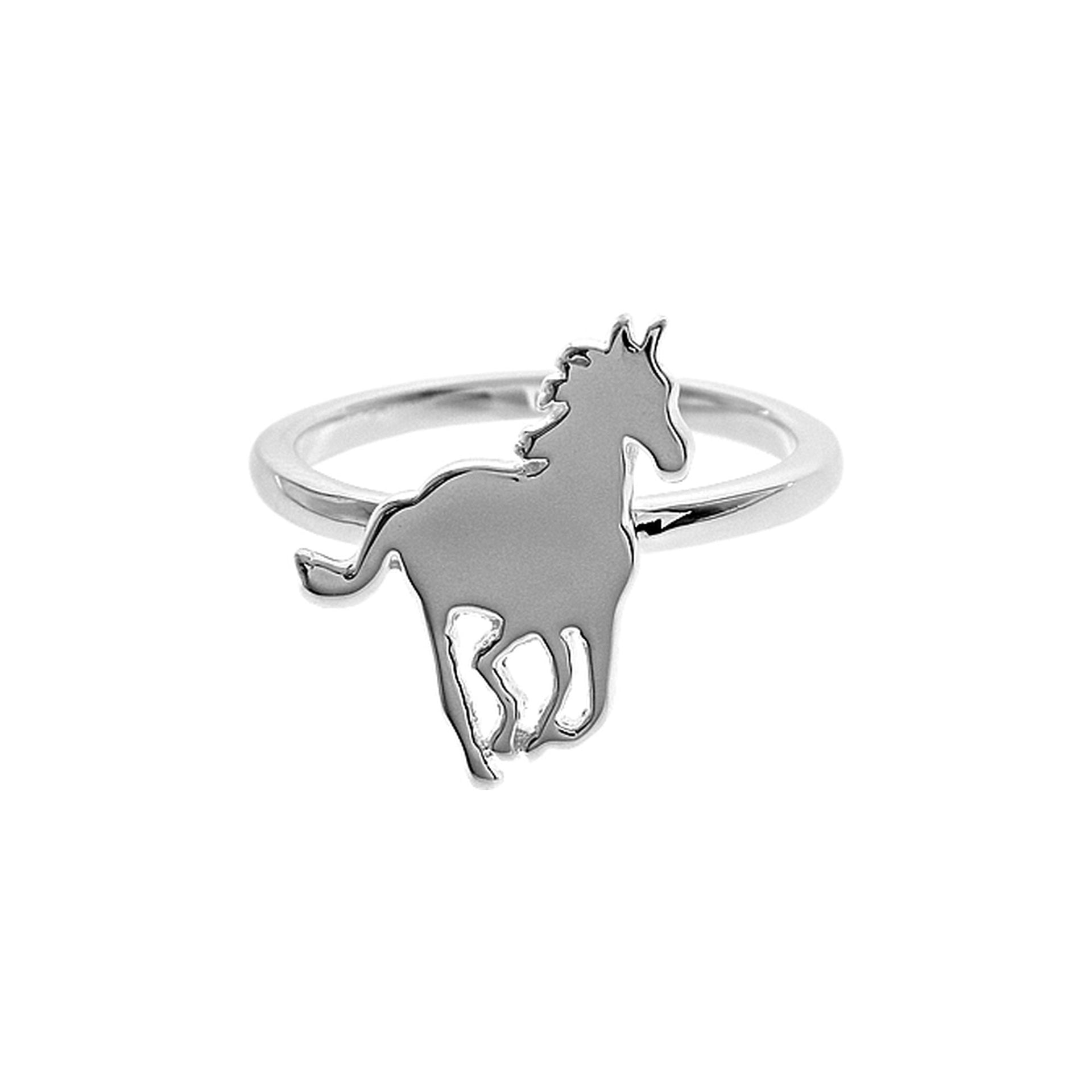 Cantering horse silhouette ring