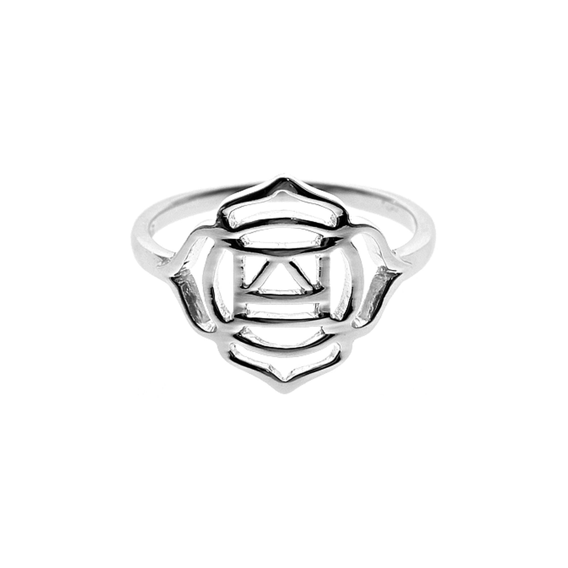 Silver root chakra ring