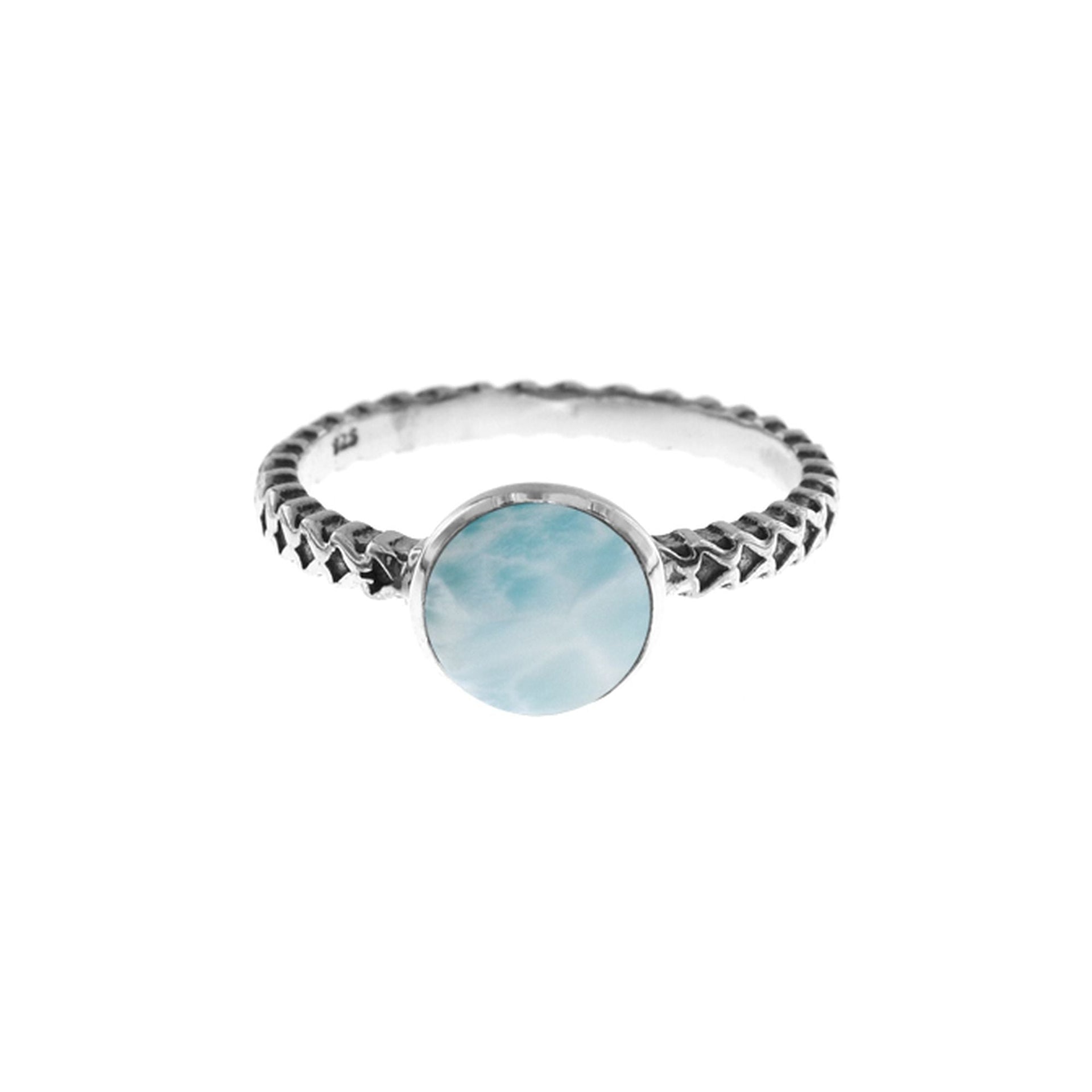 Catalina larimar patterned band ring