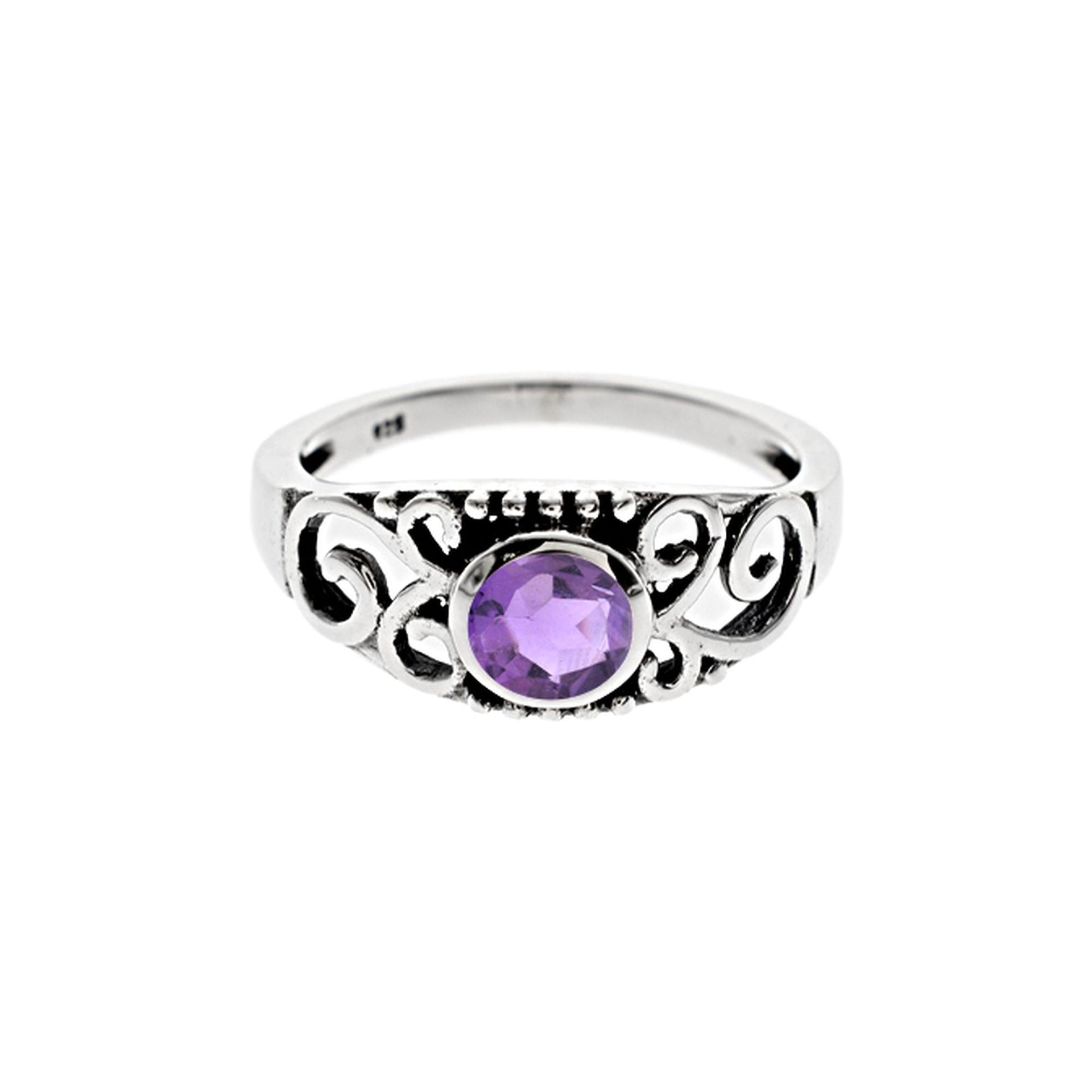 Catalina amethyst facet Celtic ring