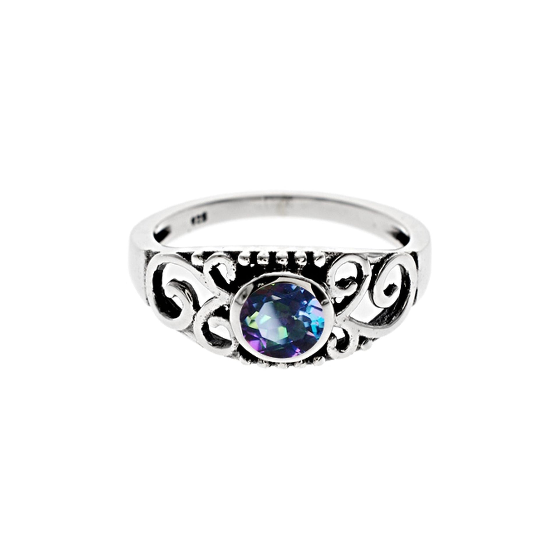 Catalina mystic topaz Celtic ring