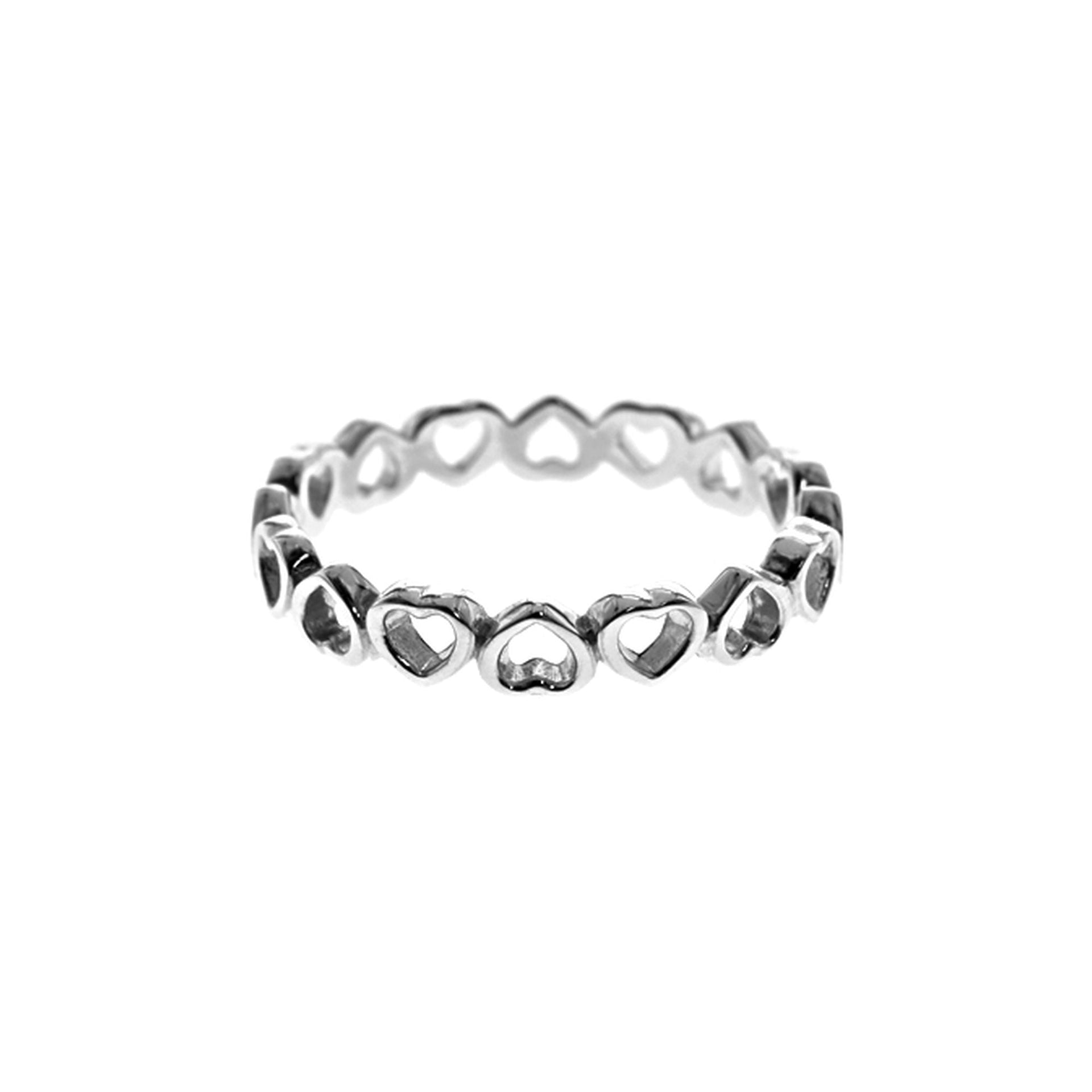 Lily alternating hearts motif band ring