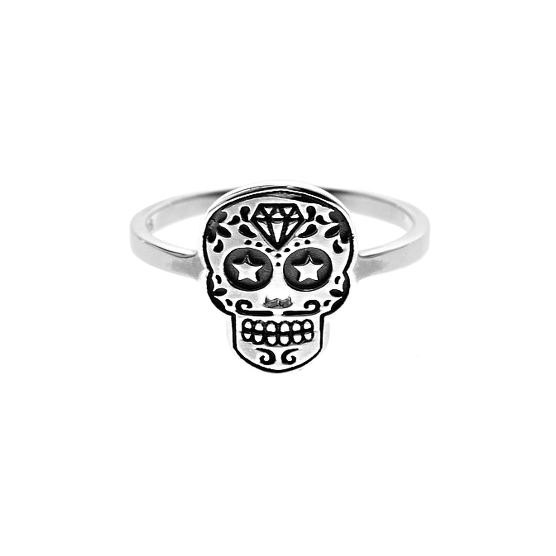 Zora day of the dead skull mask ring
