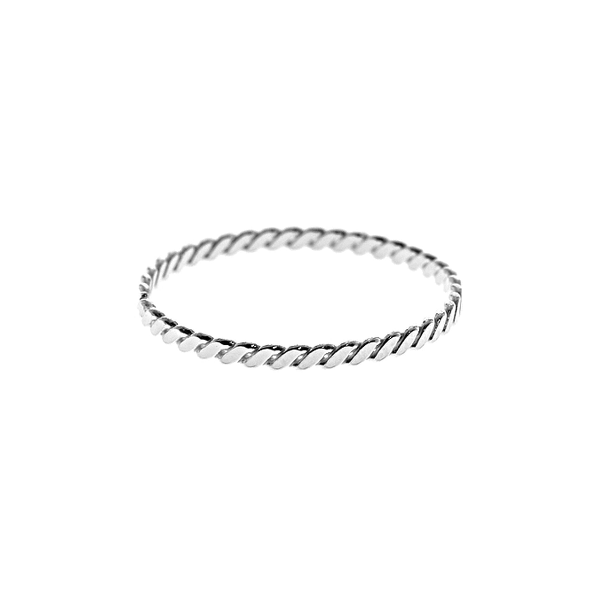 Phoebe fine flattened rope band ring