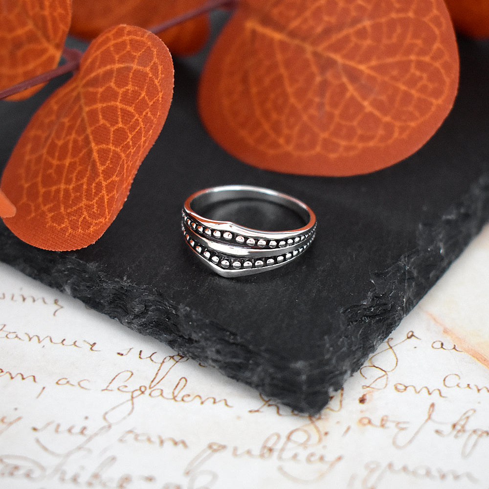 Catalina double chevron ring