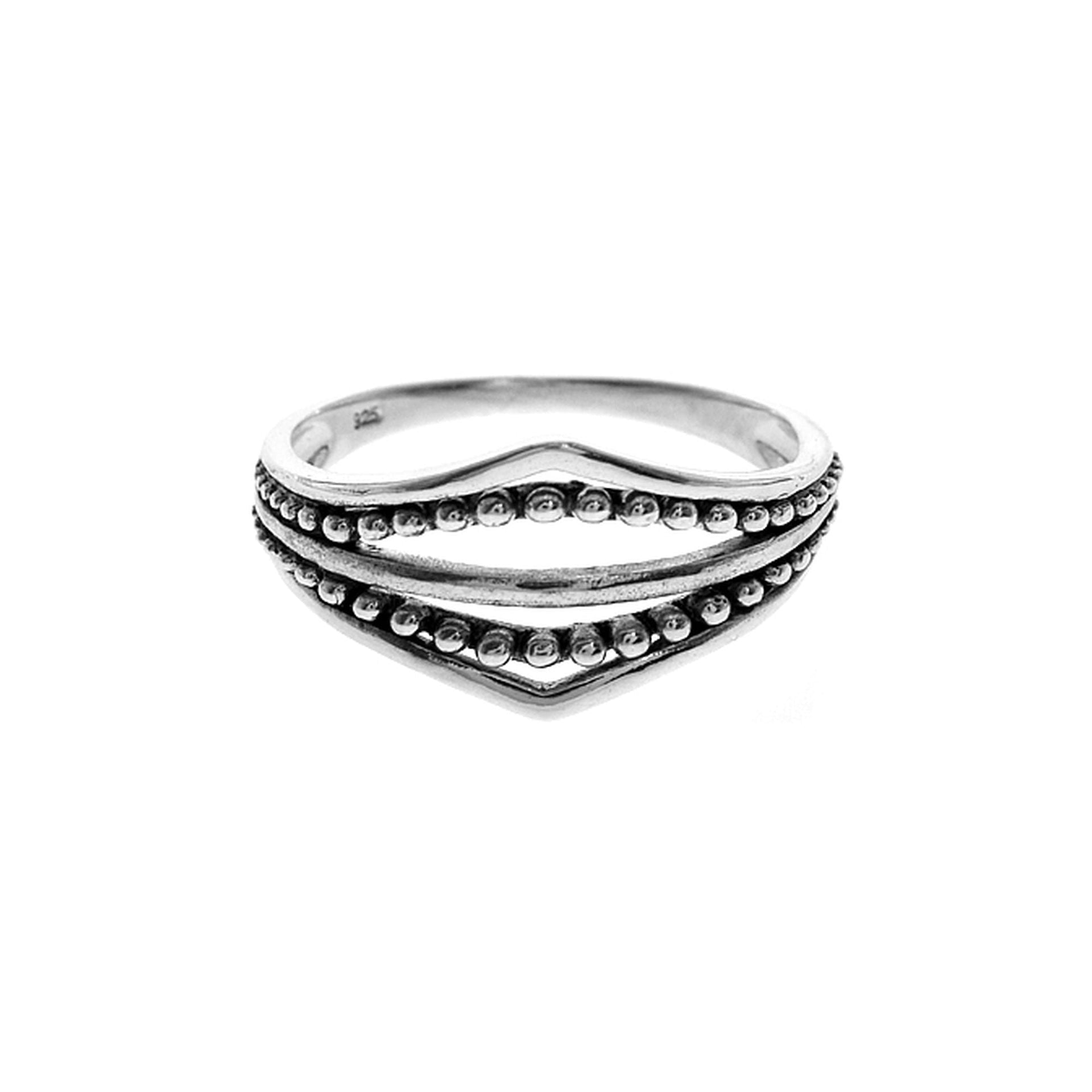 Catalina double chevron ring