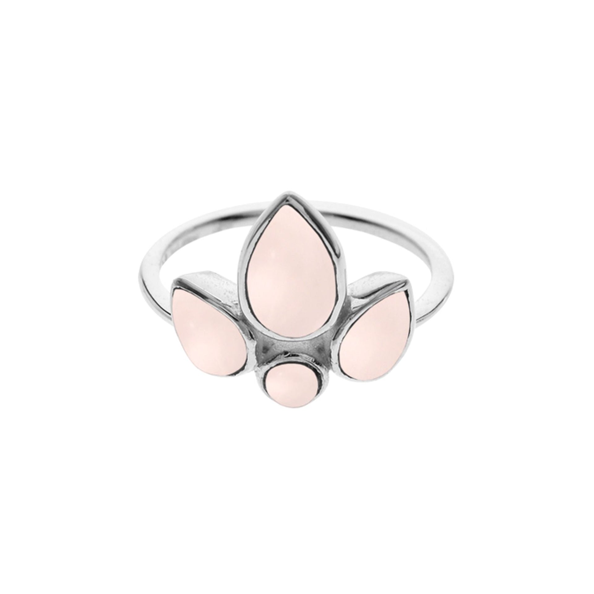 Lola fleur-de-lis clustered rose quartz ring