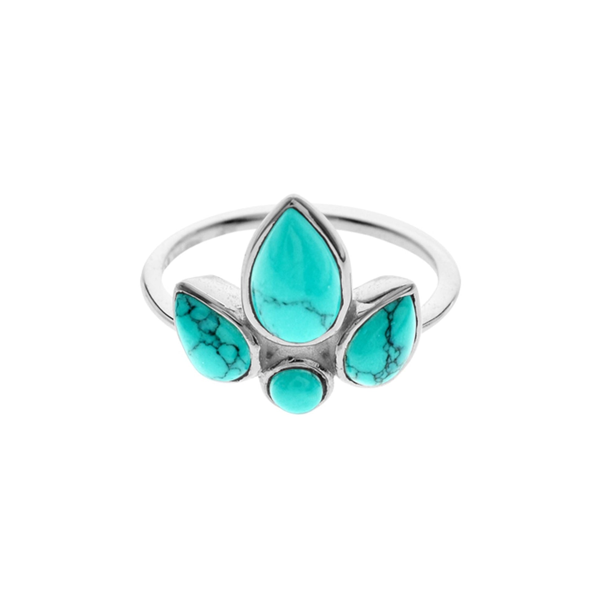 Lola fleur-de-lis clustered turquoise ring