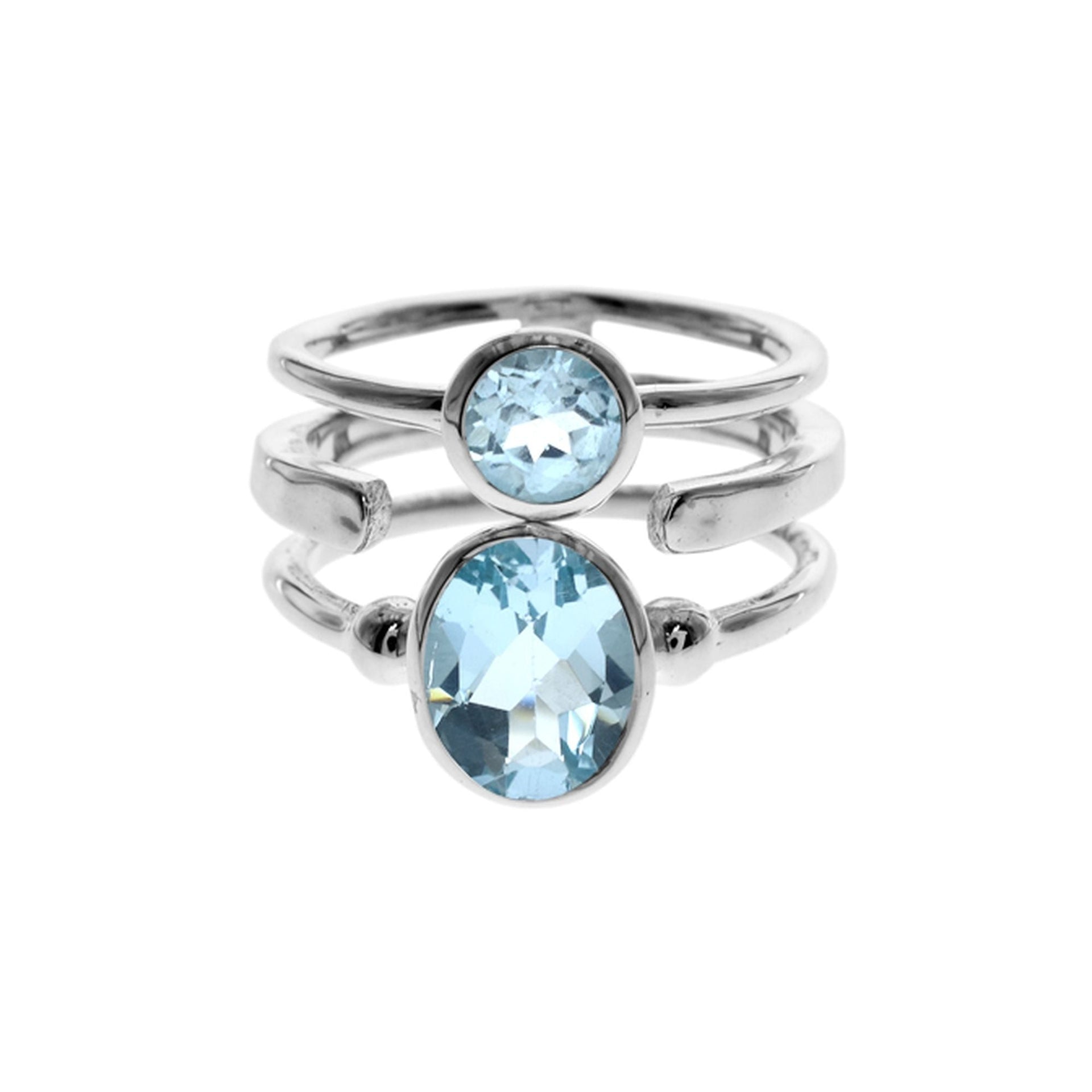 Amy triple band blue topaz ring