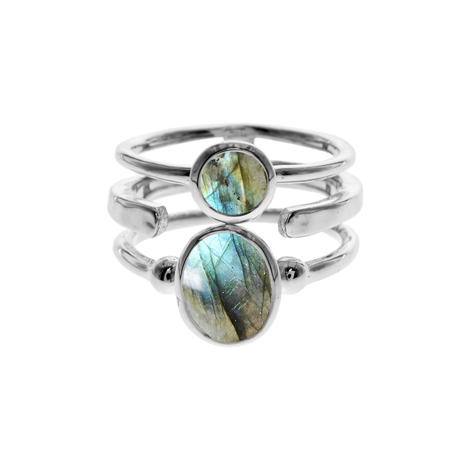 Amy triple band labradorite ring