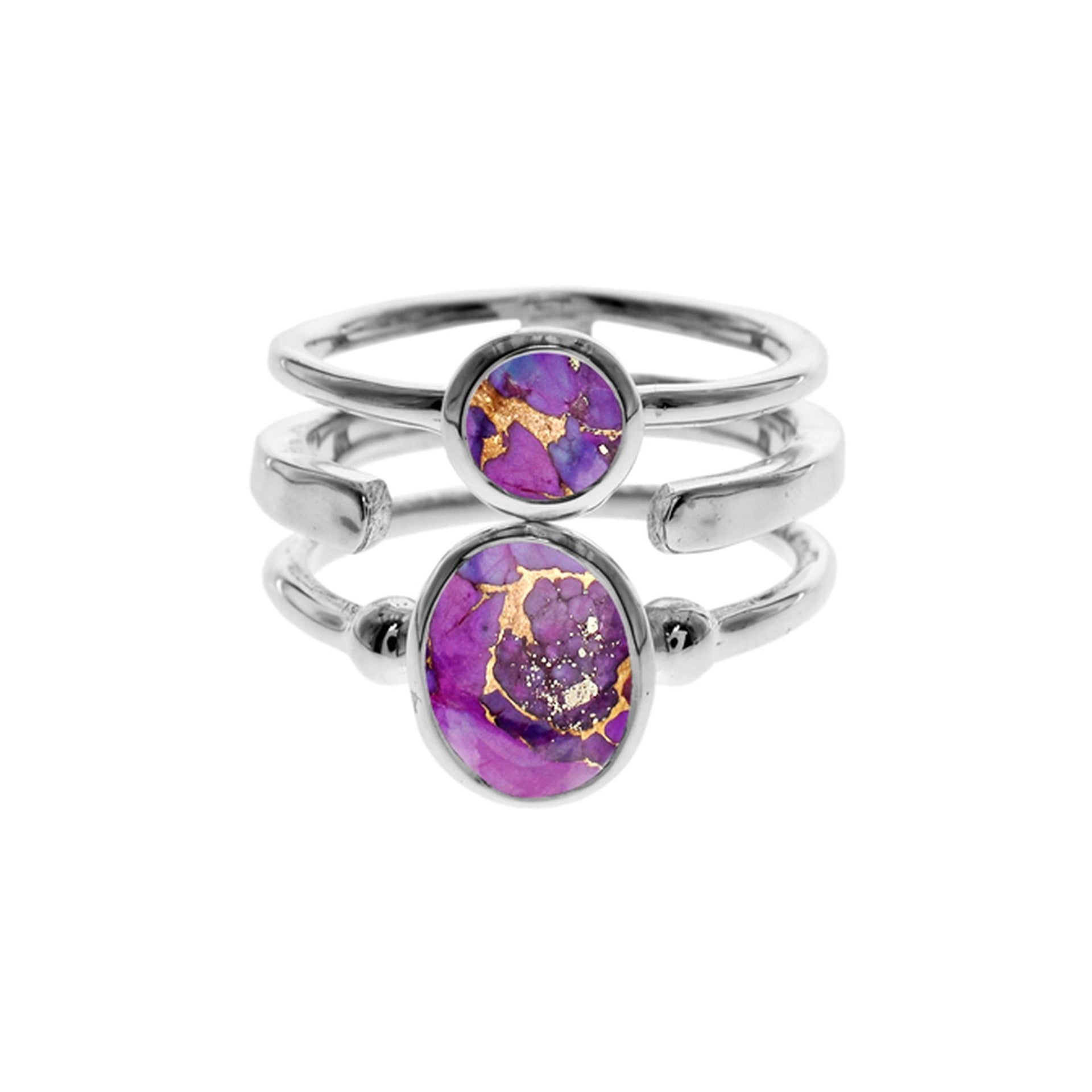 Amy triple band purple mohave turquoise ring