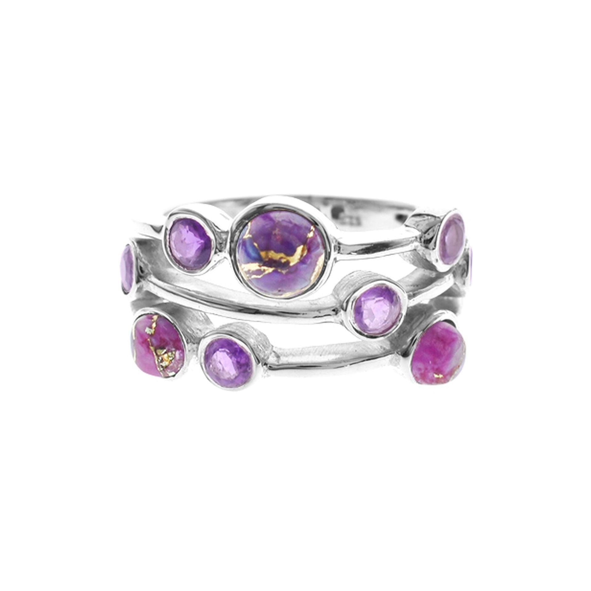 Lola nine stone mohave purple and amethyst ring