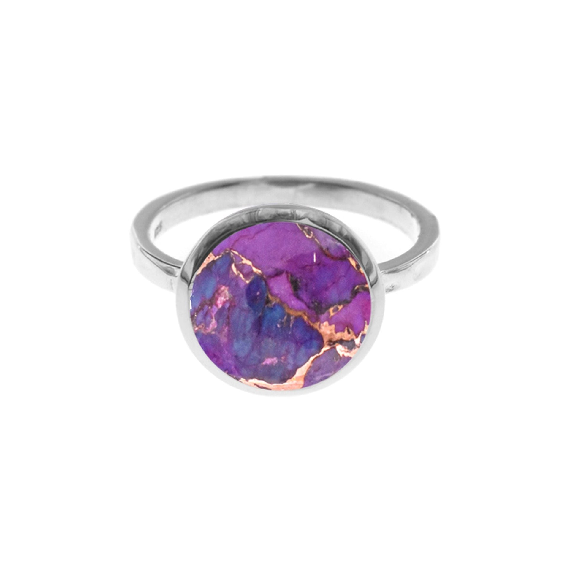 Lexi large round purple mohave ring