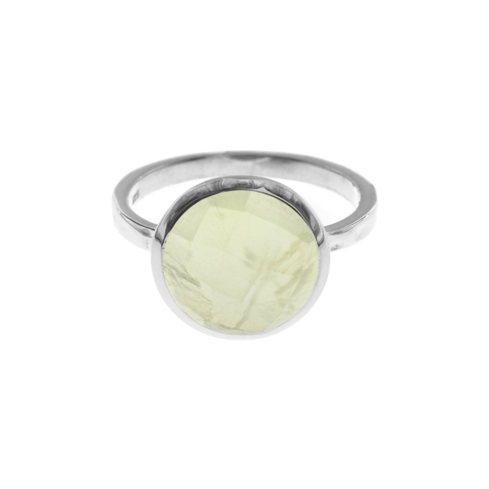 Lexi large round prehnite ring