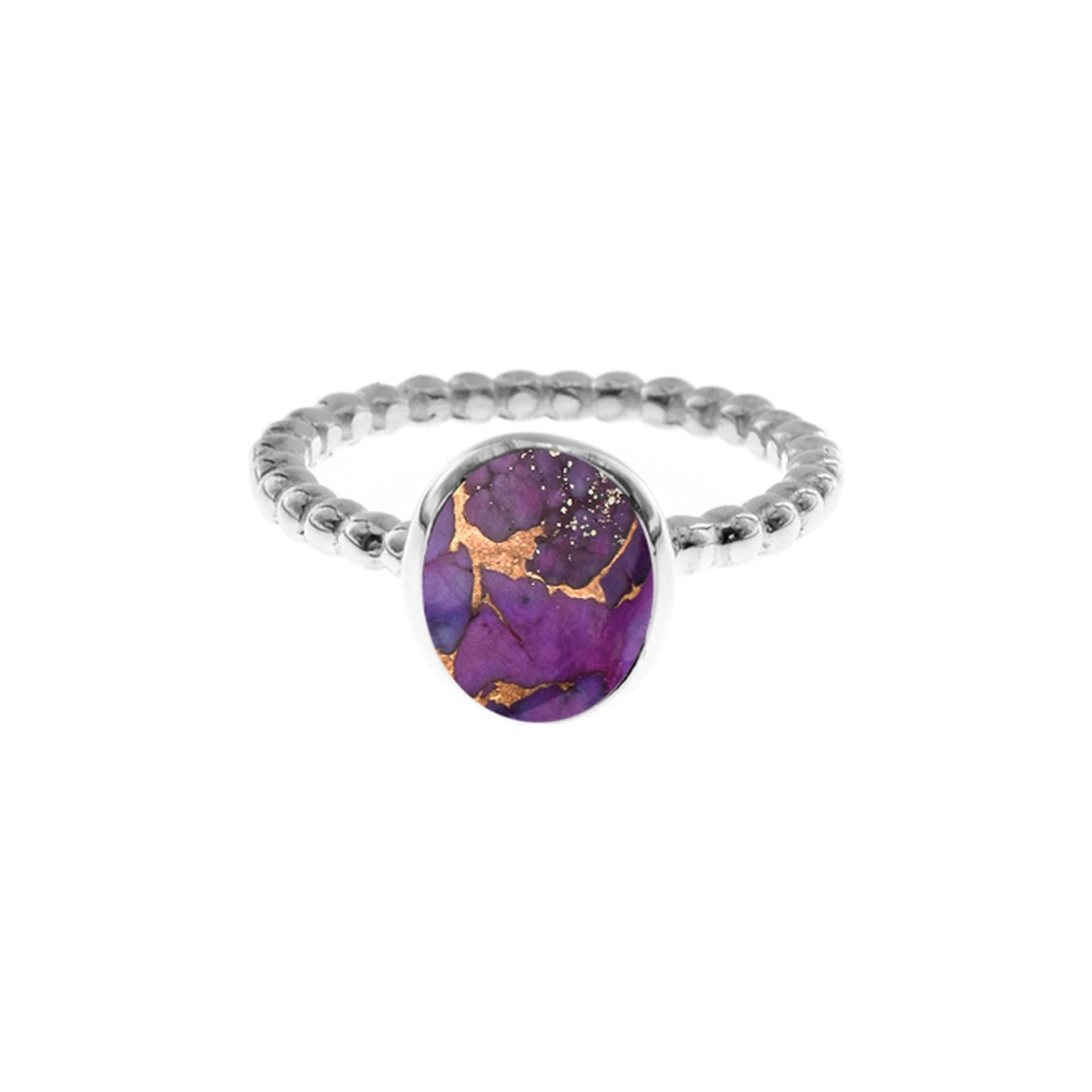 Lola oval purple mohave bobble shank ring