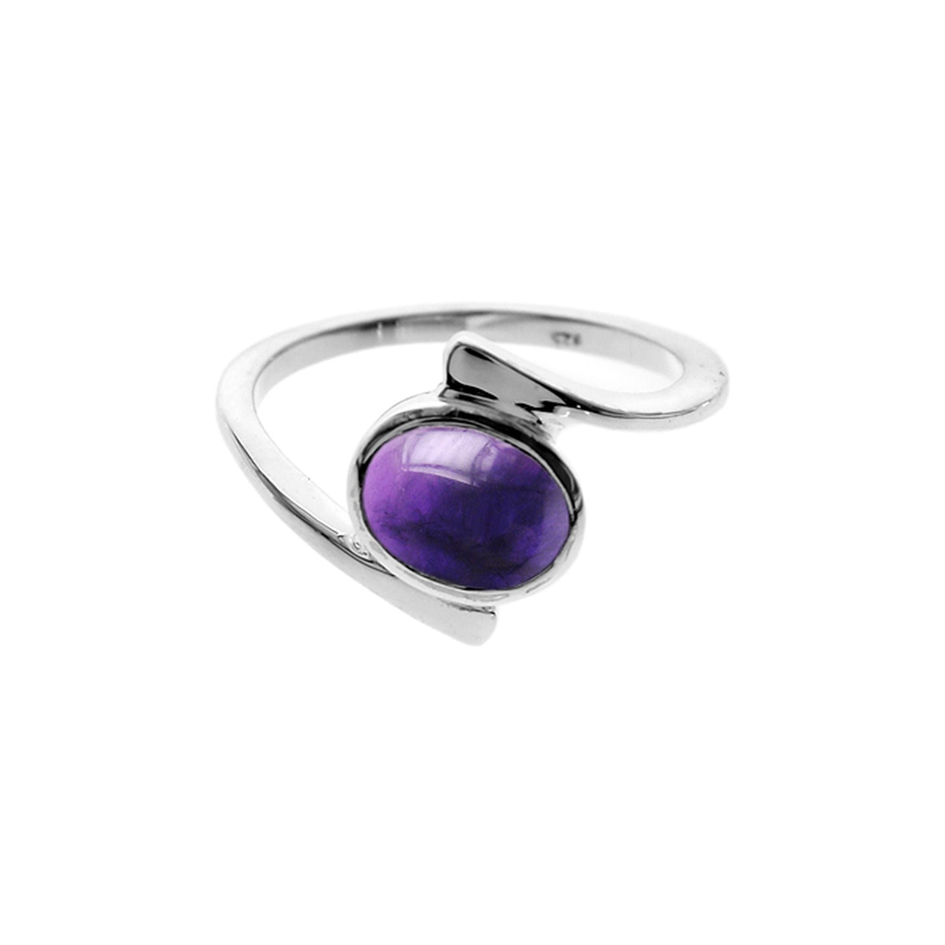 Ivy oval amethyst abstract ring