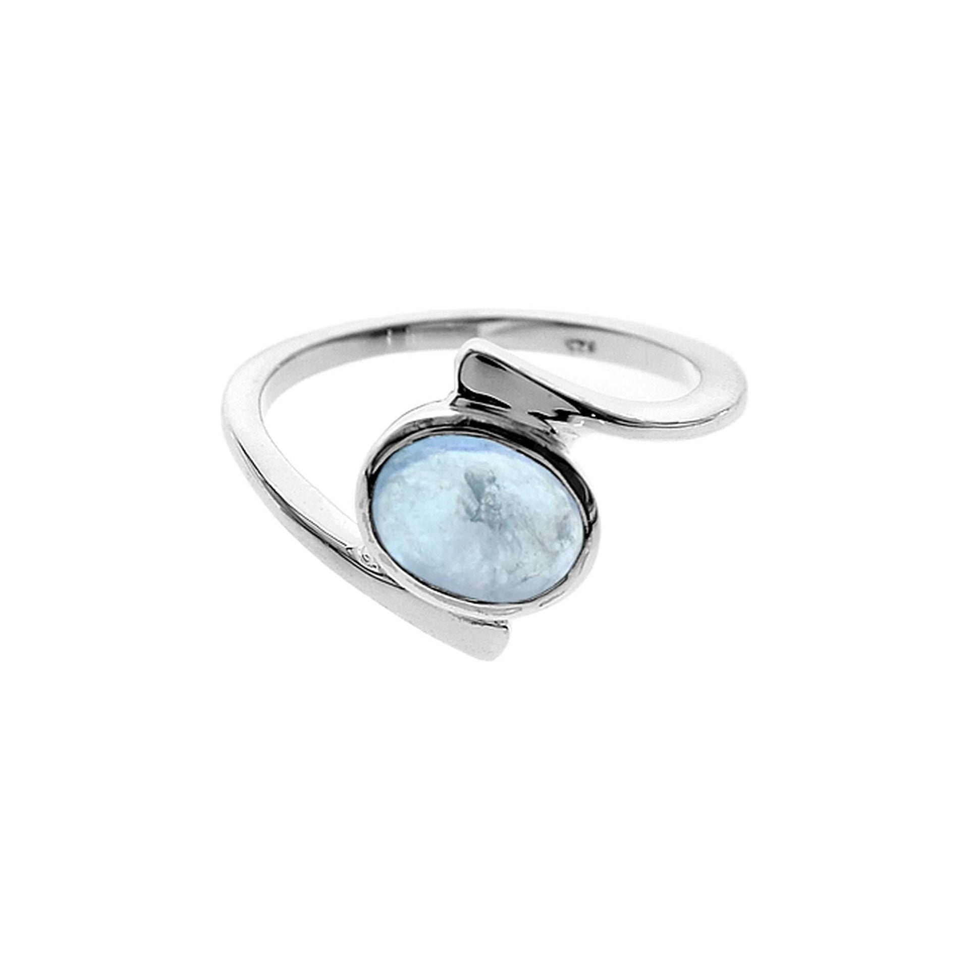 Ivy oval aquamarine abstract ring