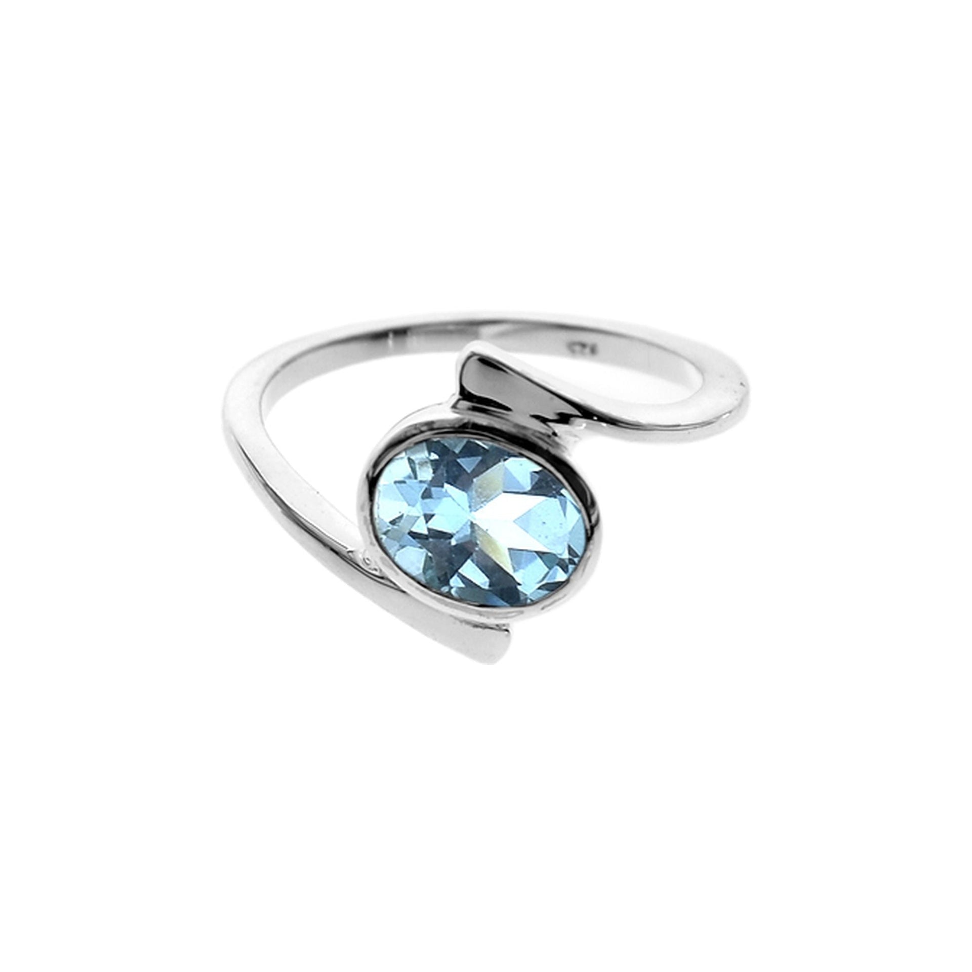 Ivy oval blue topaz abstract ring