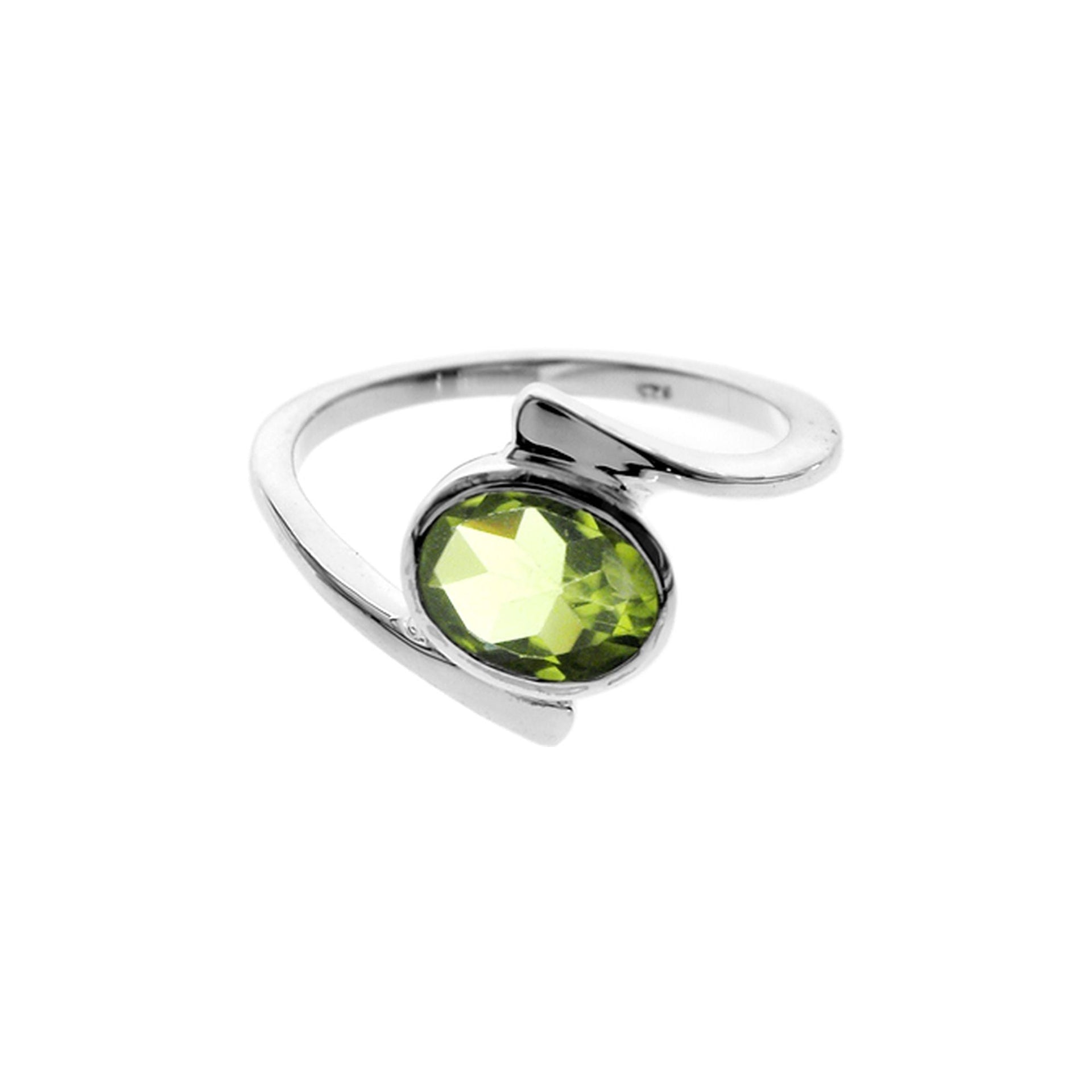 Ivy oval peridot facet abstract ring
